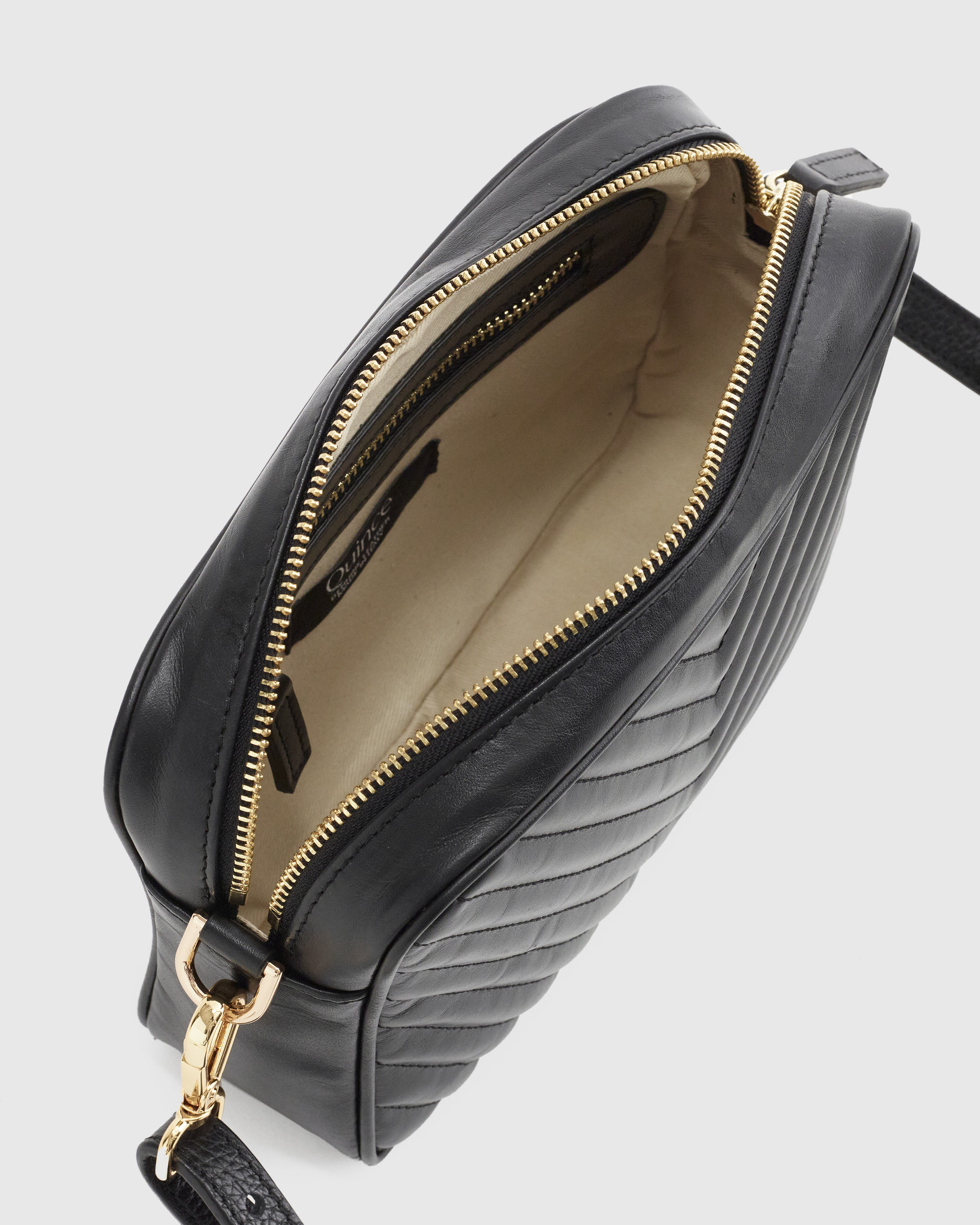 Italian Leather Quilted Crossbody Bag
