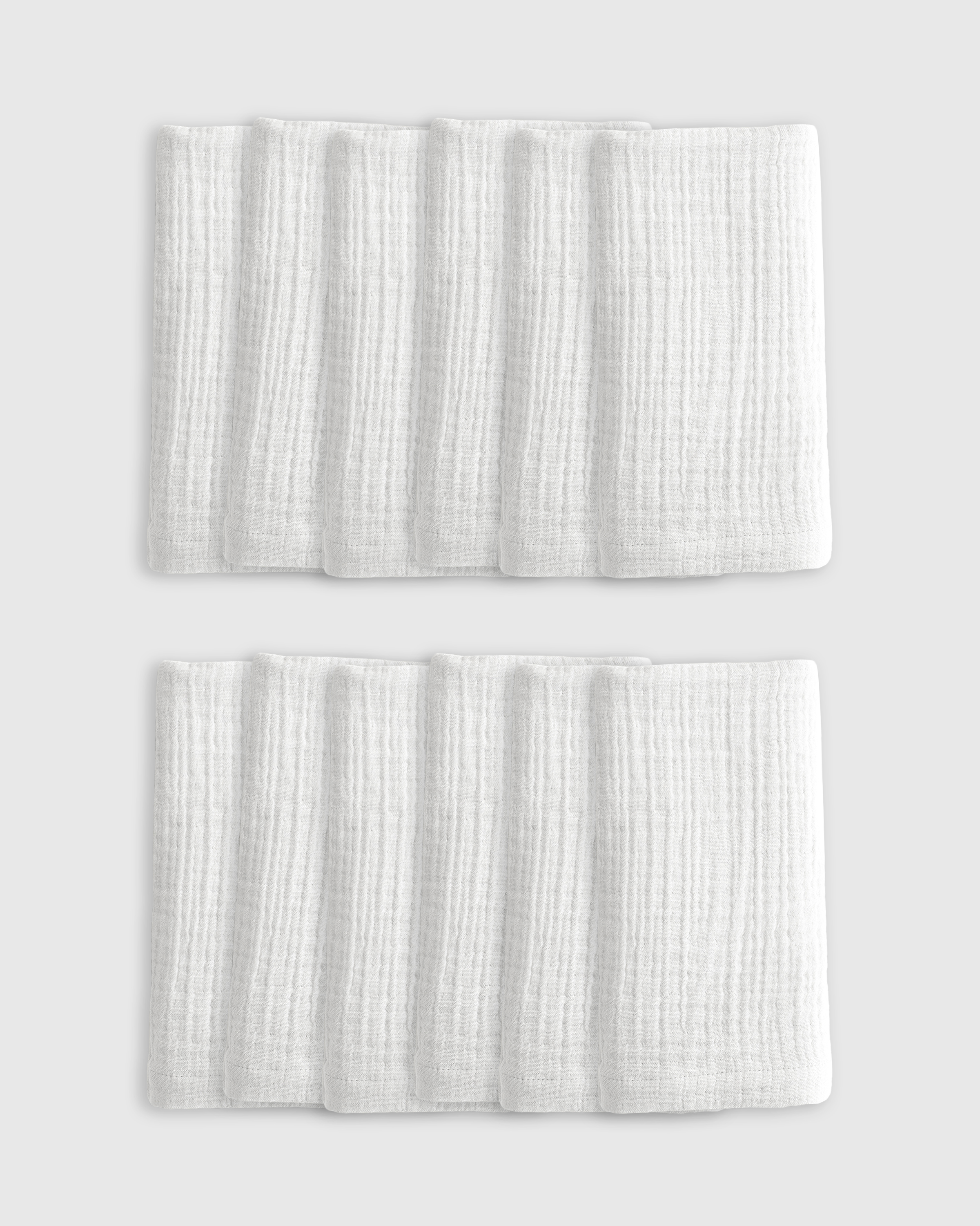 White Organic Airy Gauze Napkins (Set of 12)