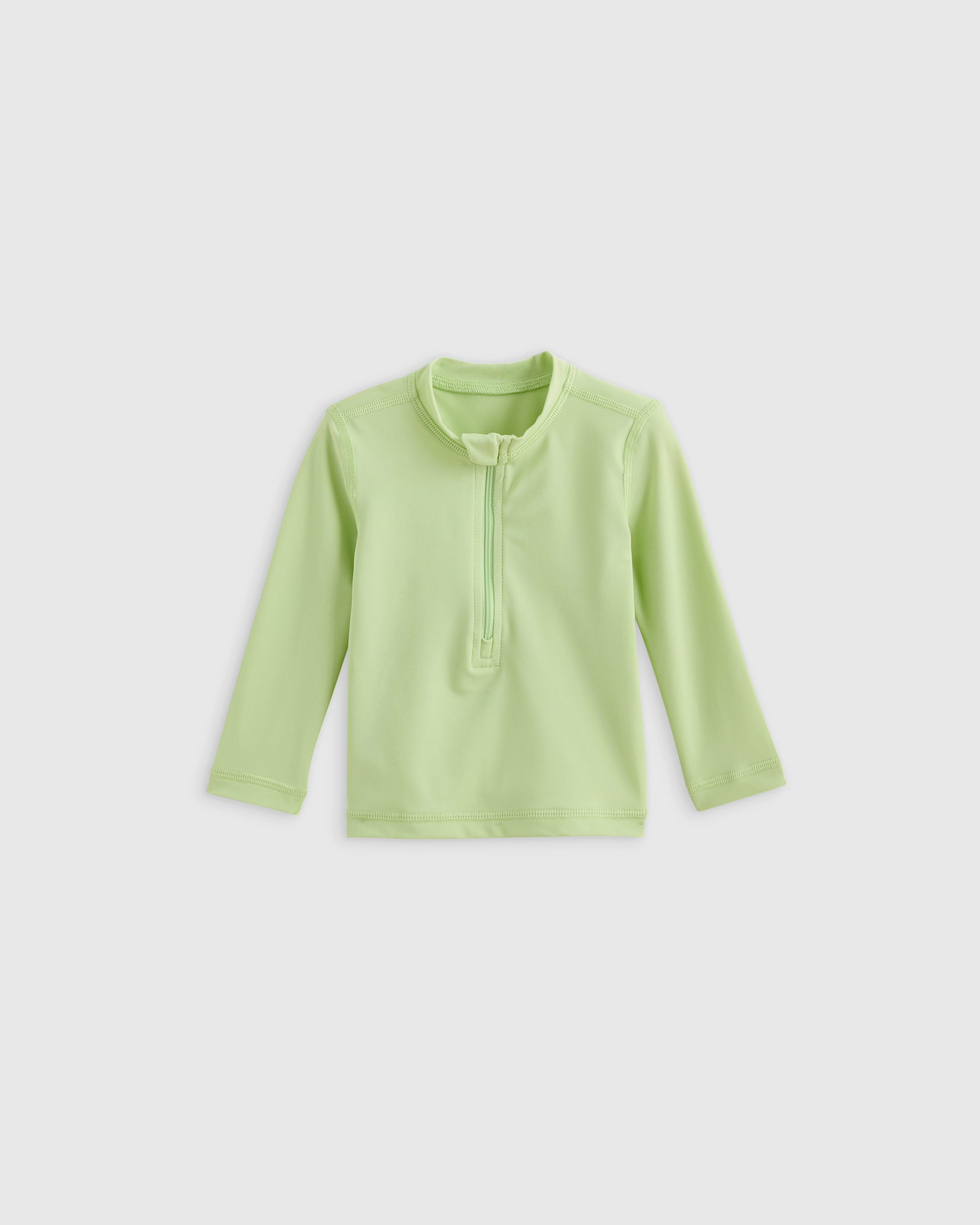 Quince Long Sleeve Zip-up Rash Guard In Kiwi Green