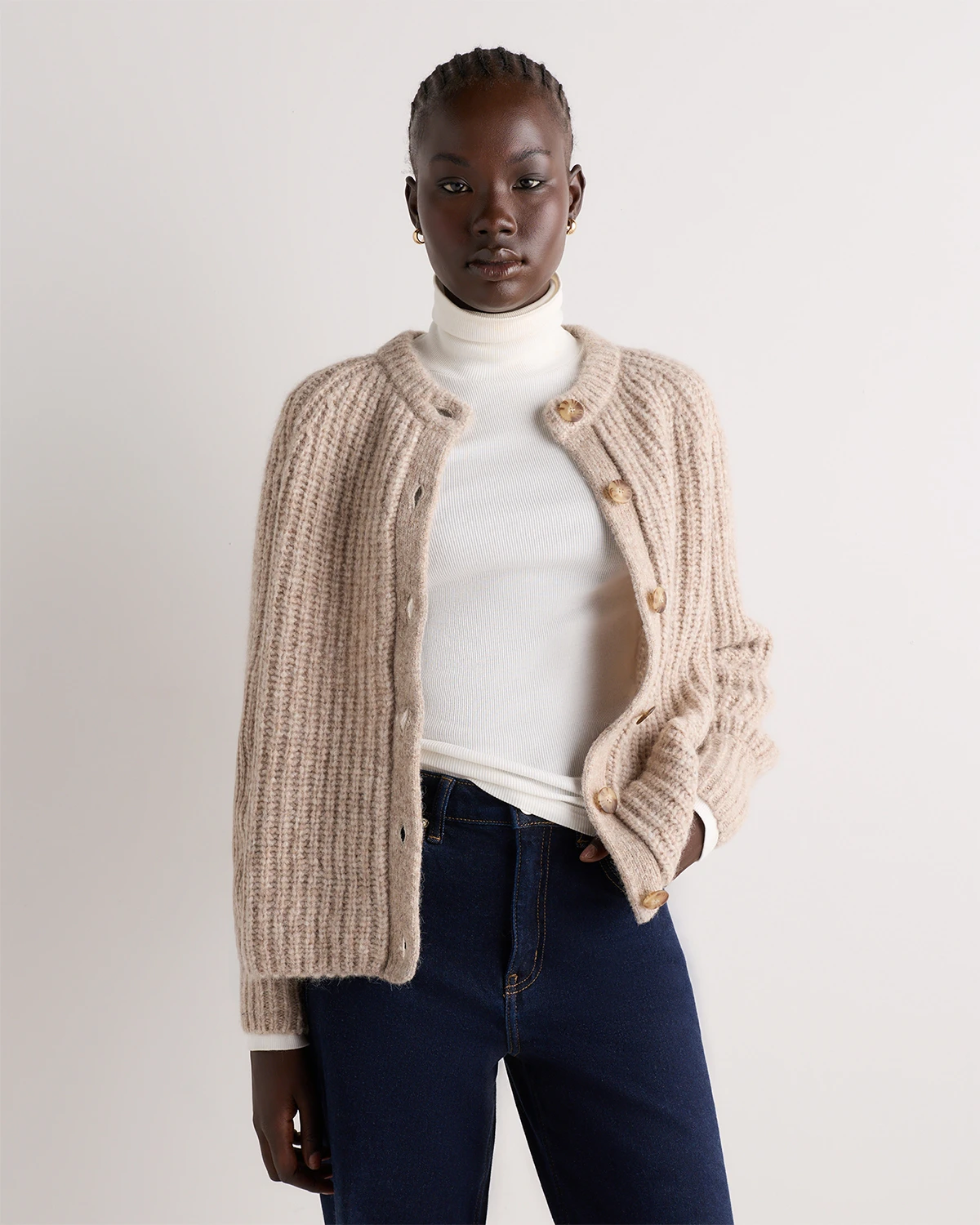 Lofty Baby Alpaca Oversized Chunky Crew Cardigan