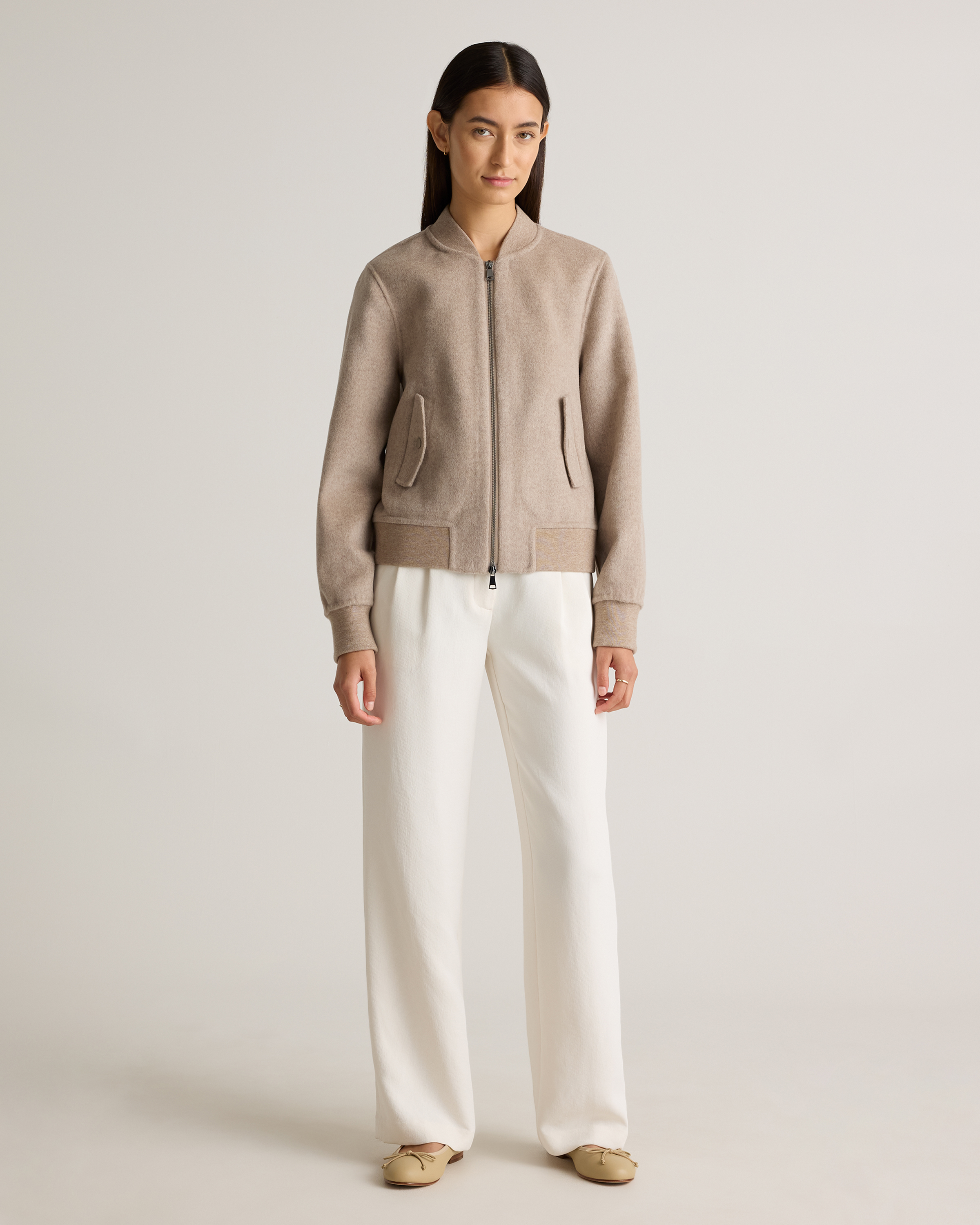 Double-Faced Merino Wool Bomber Jacket
