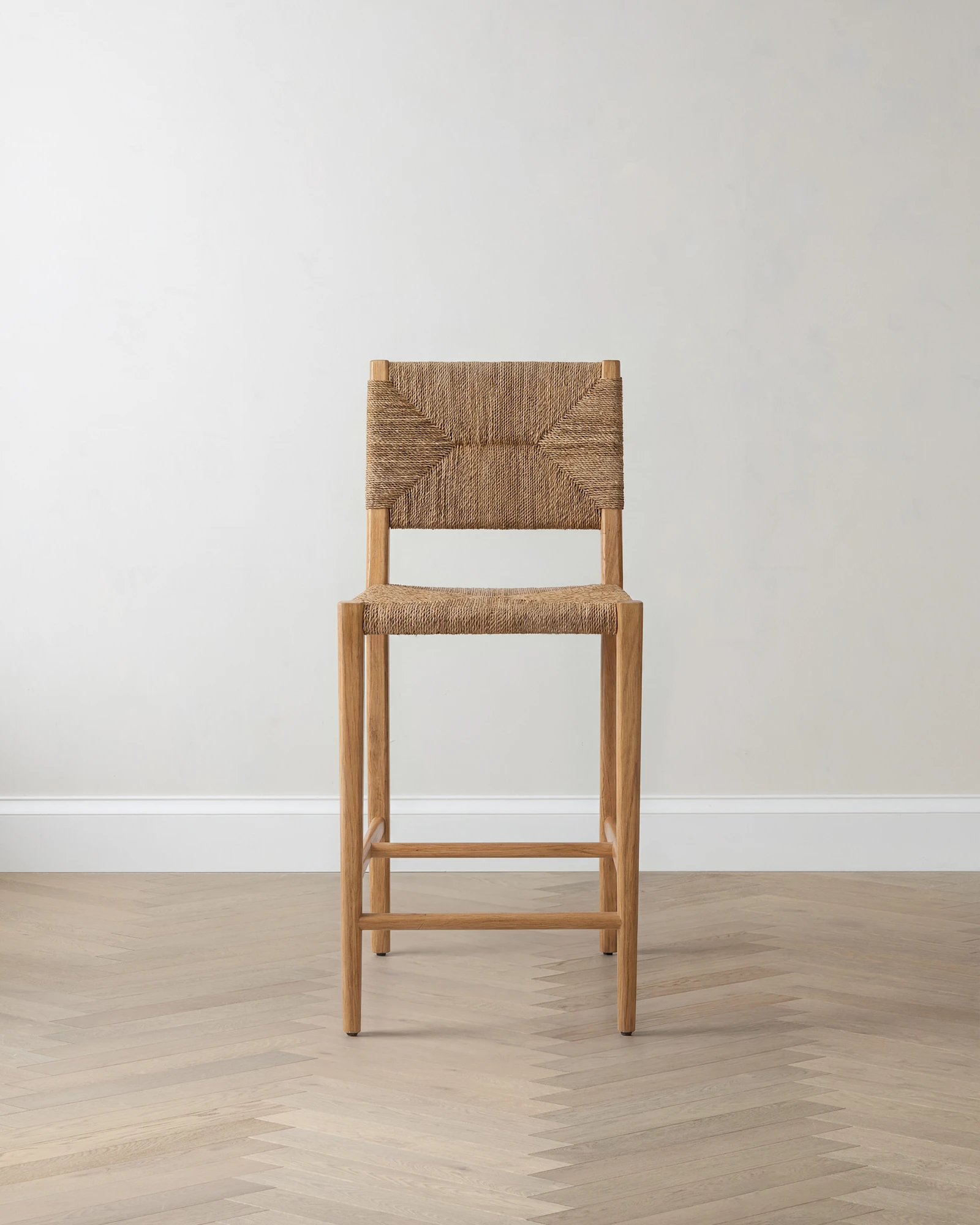 Woven Counter & Bar Stool with Solid Oak Frame