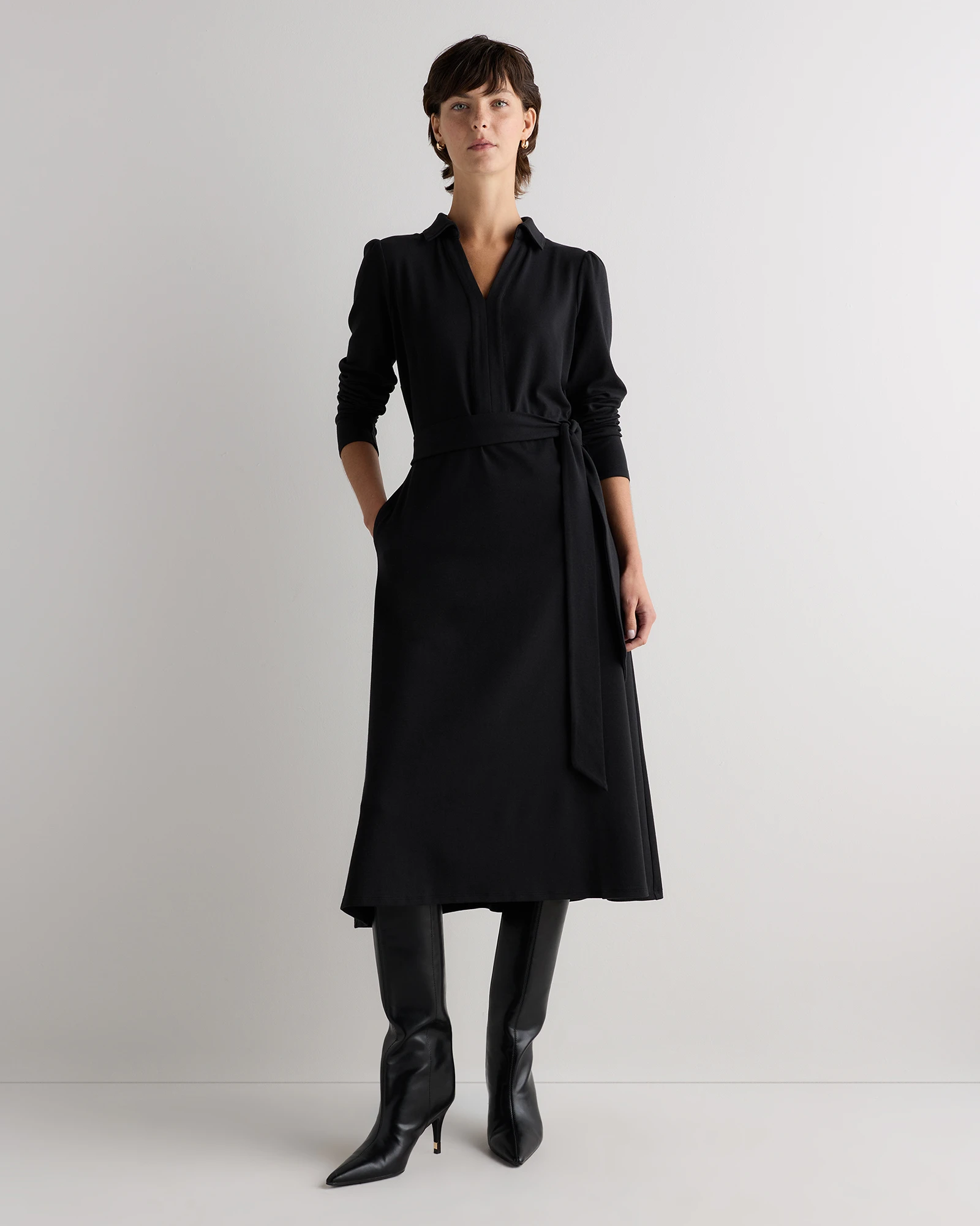 Tencel Modal Knit Midi Wrap Dress