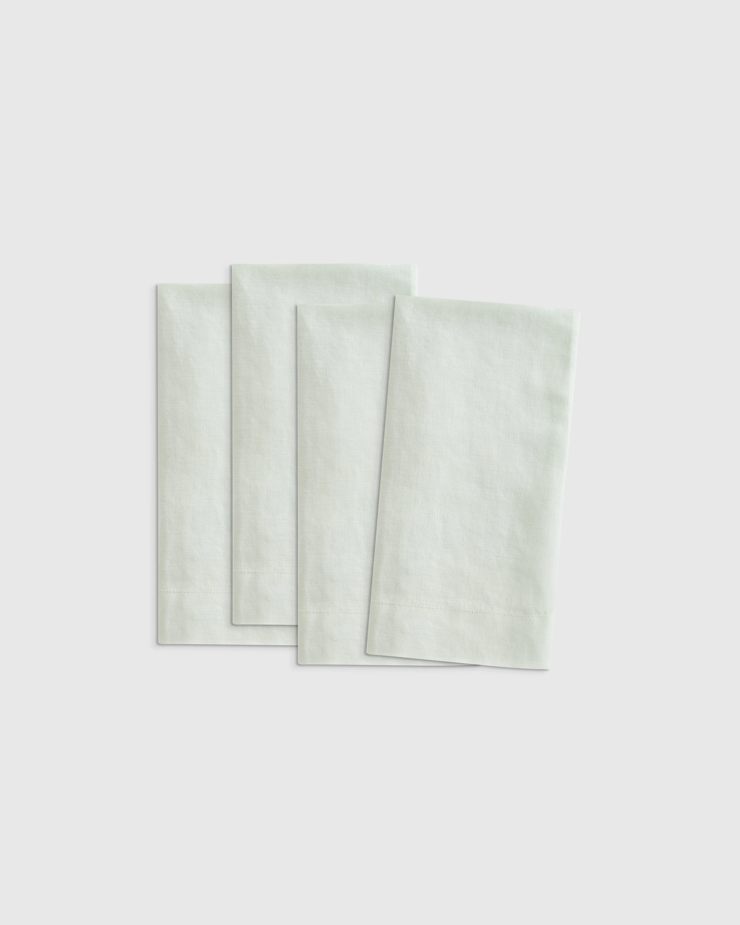 Mint European Linen Wide-Hem Napkins (Set of 4)