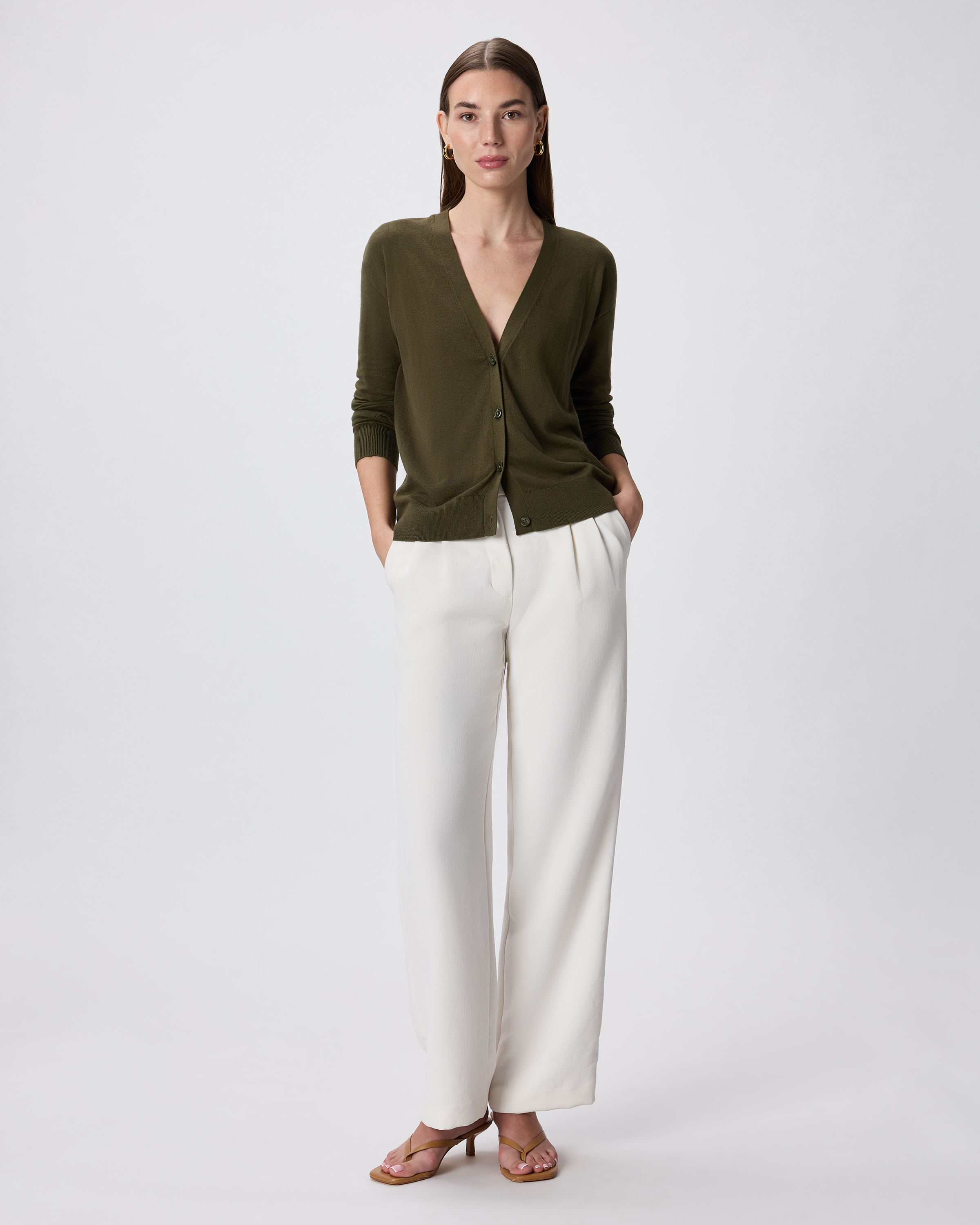 値下げ Cashmere Compact Cardigan オリーブ TODAYFUL(トゥデイフル