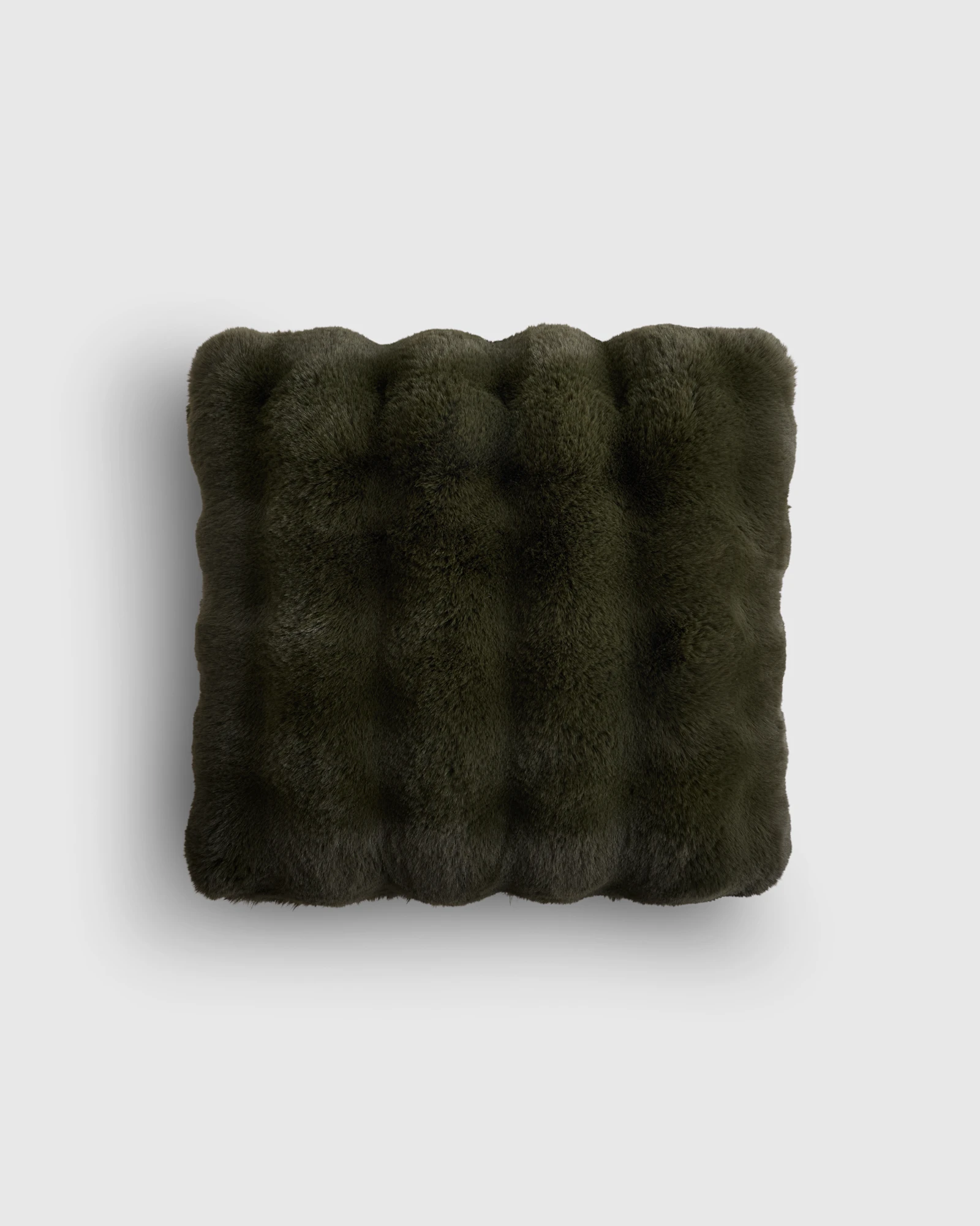 Ruched Faux Fur Pillow Cover