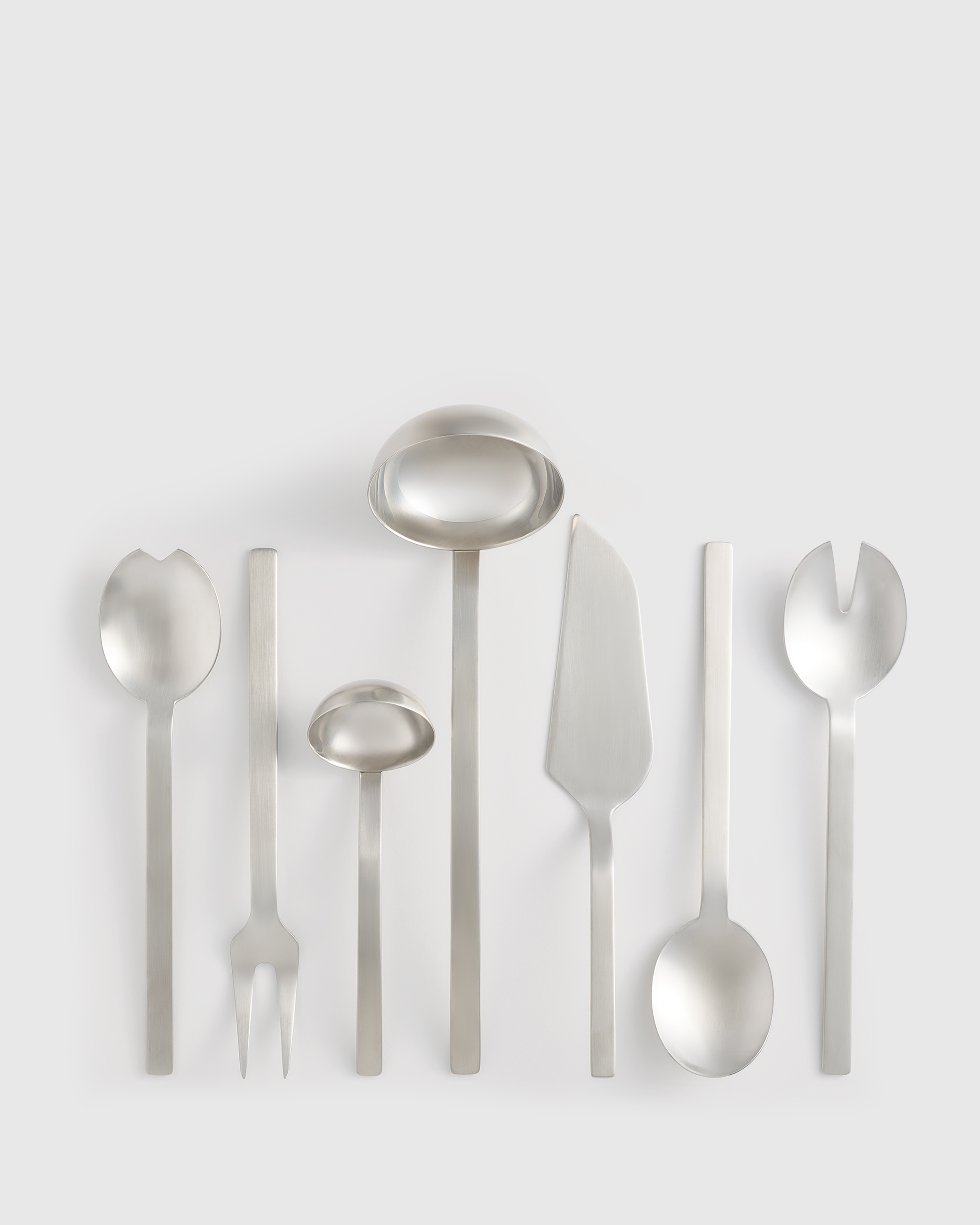 Brushed Stainless Steel Stile 7-Pc Serving Utensil Set by Mepra