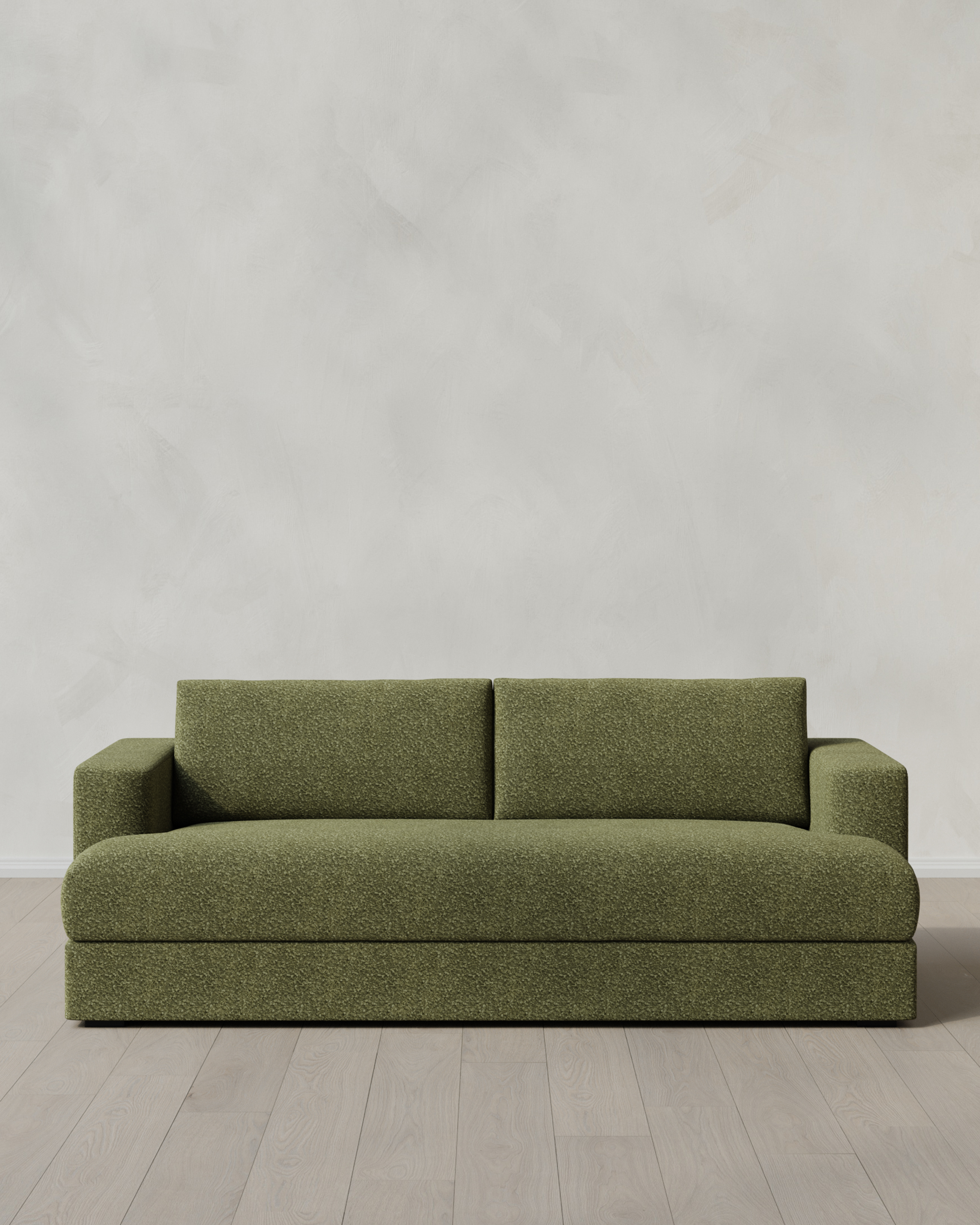 Fern Sierra Curved Arm Sofa in Performance Boucle
