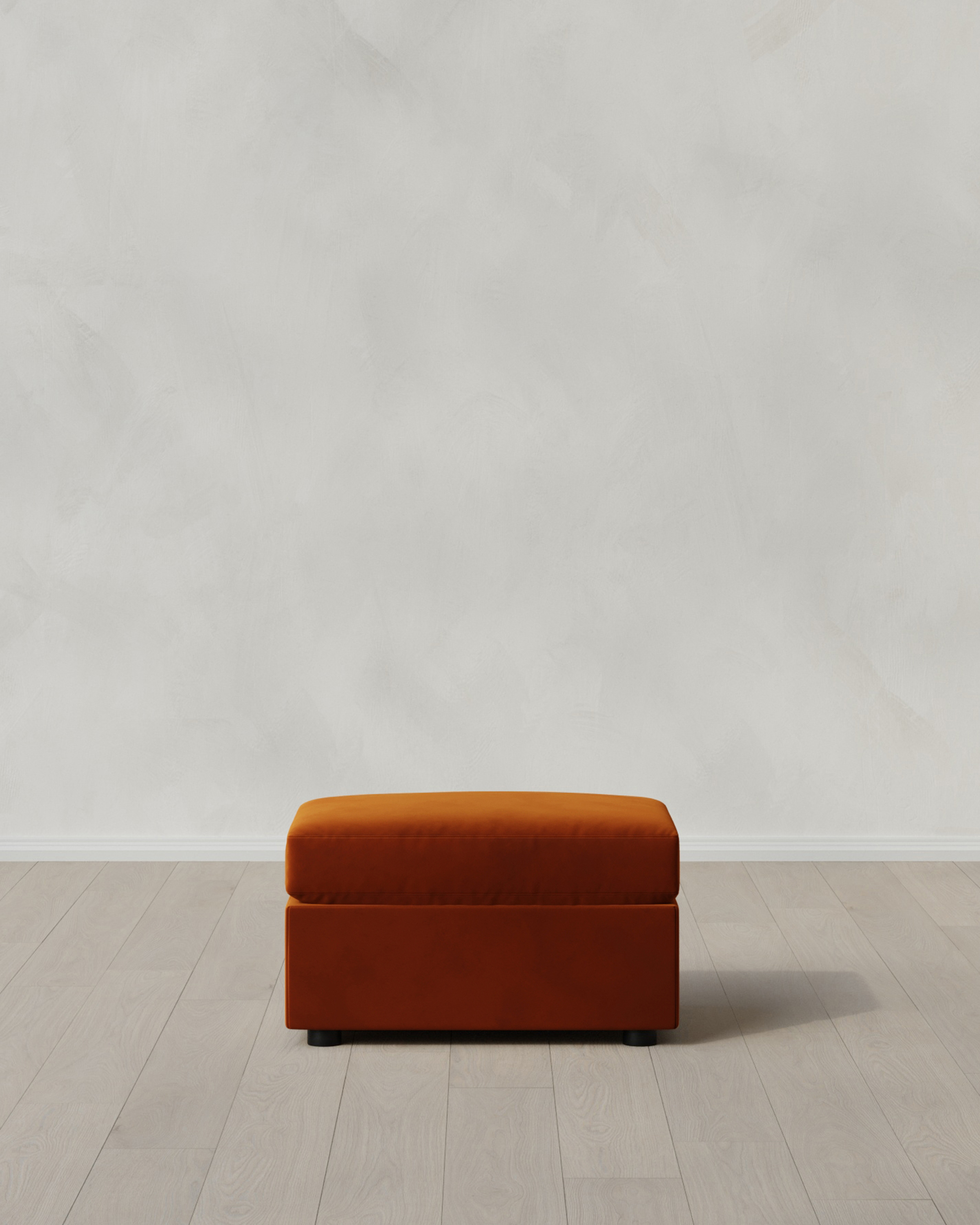 Rust Brennan Ottoman in Performance Velvet