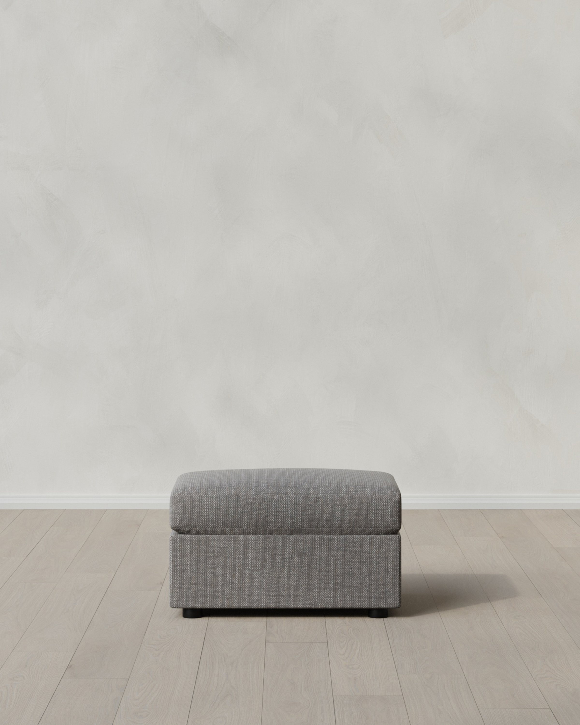 Slate Brennan Ottoman in Performance Chenille Linen Blend