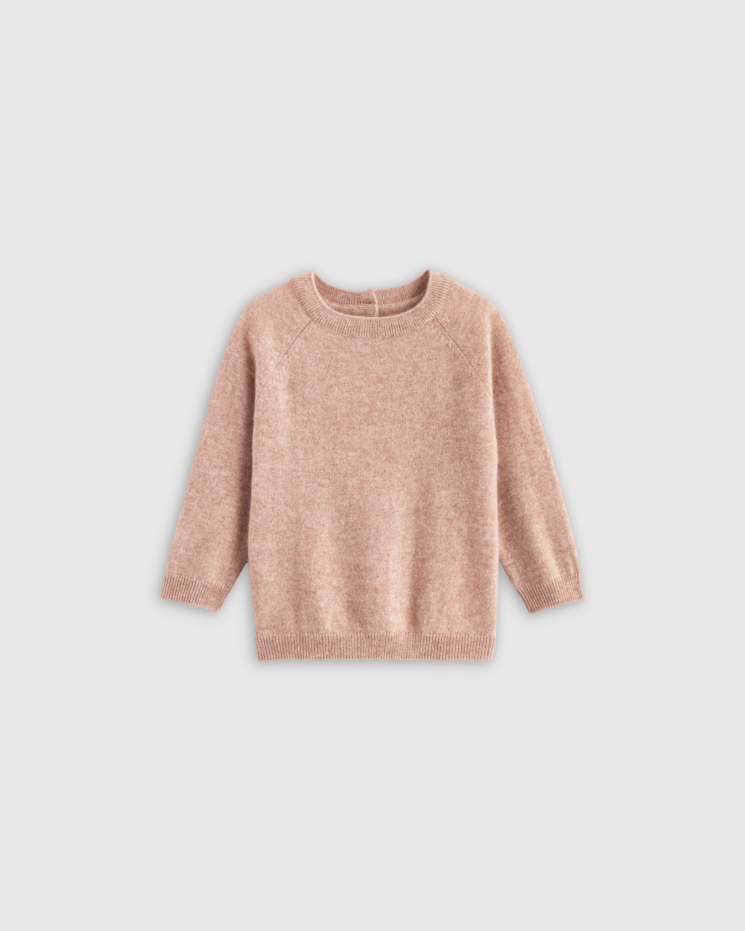 Oatmeal Washable Cashmere Crewneck Sweater