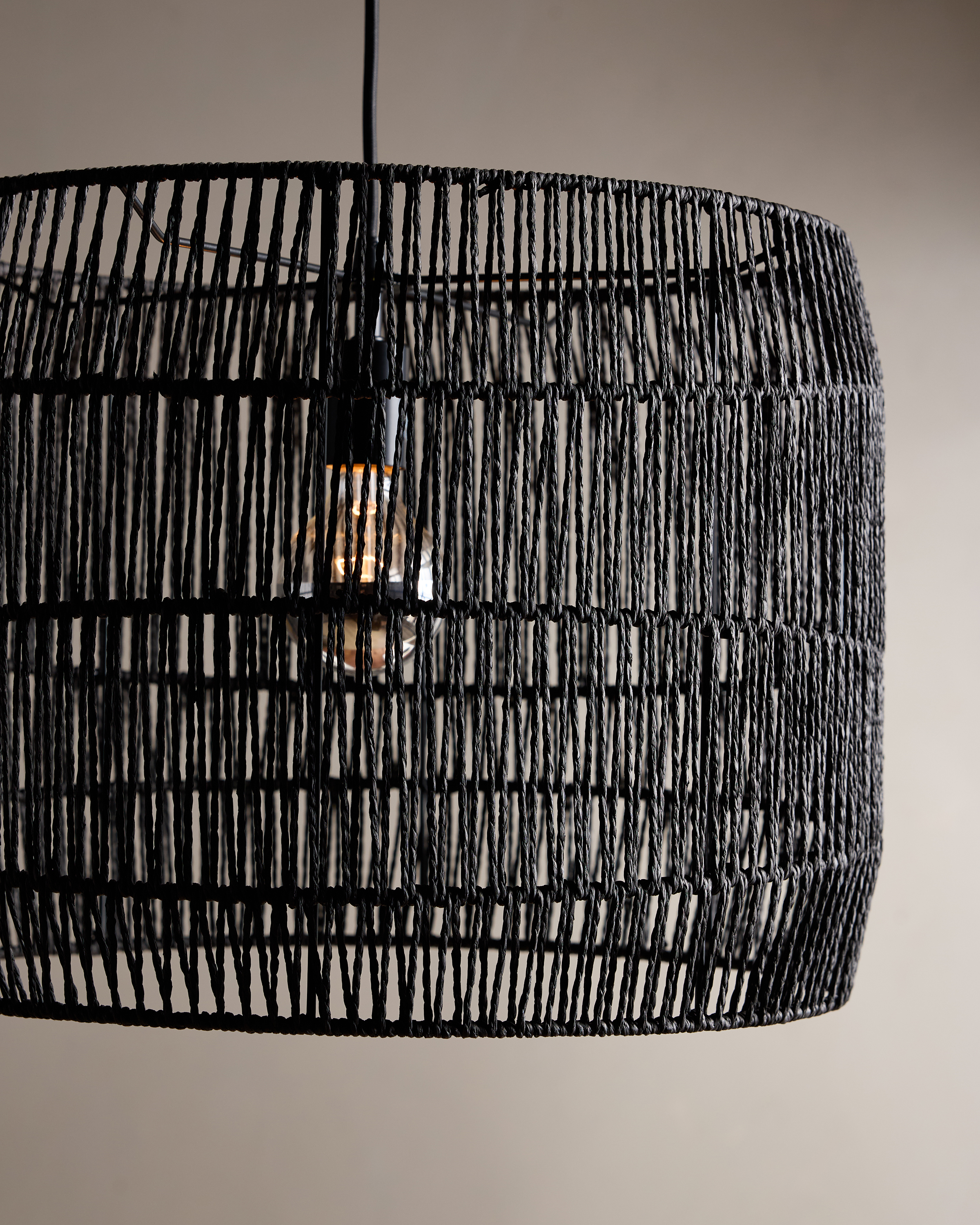 Woven Rope Drum Pendant Light - thumbnail 7