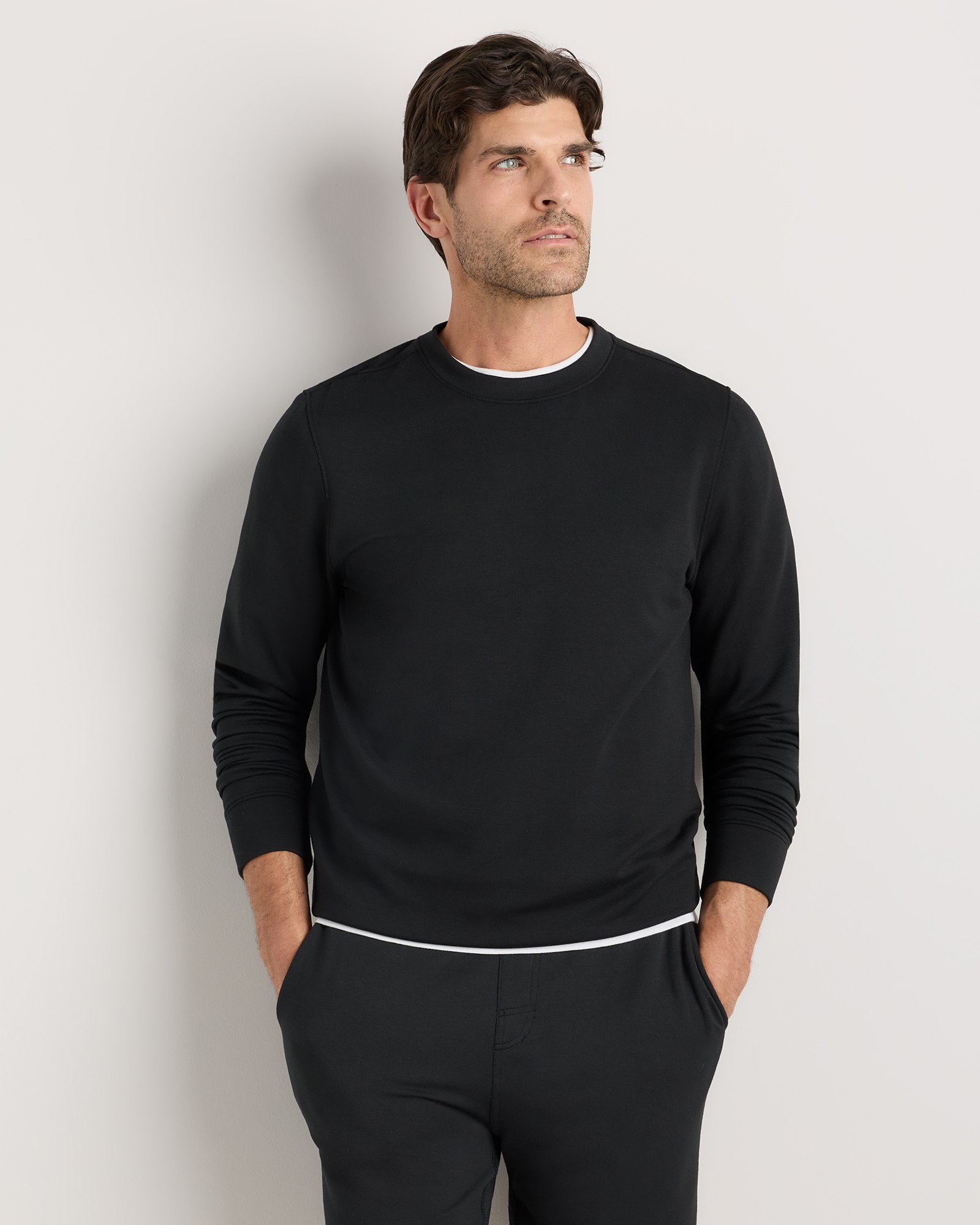 Black Supersoft Fleece Crew