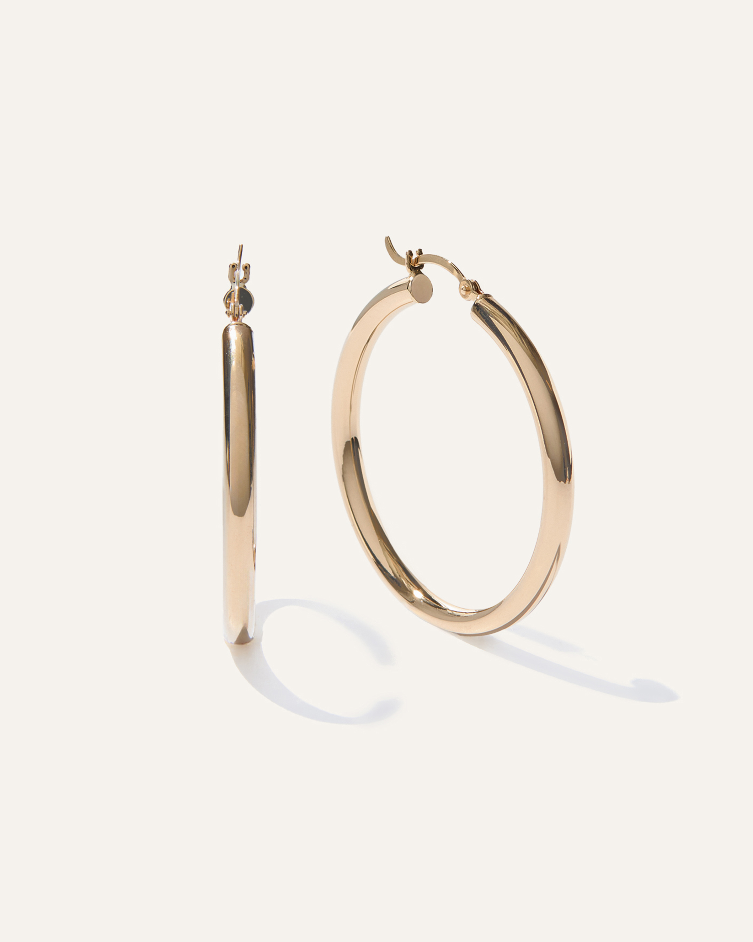 rippmonster　gold hoop 14K Gold 3mm Tube Hoops