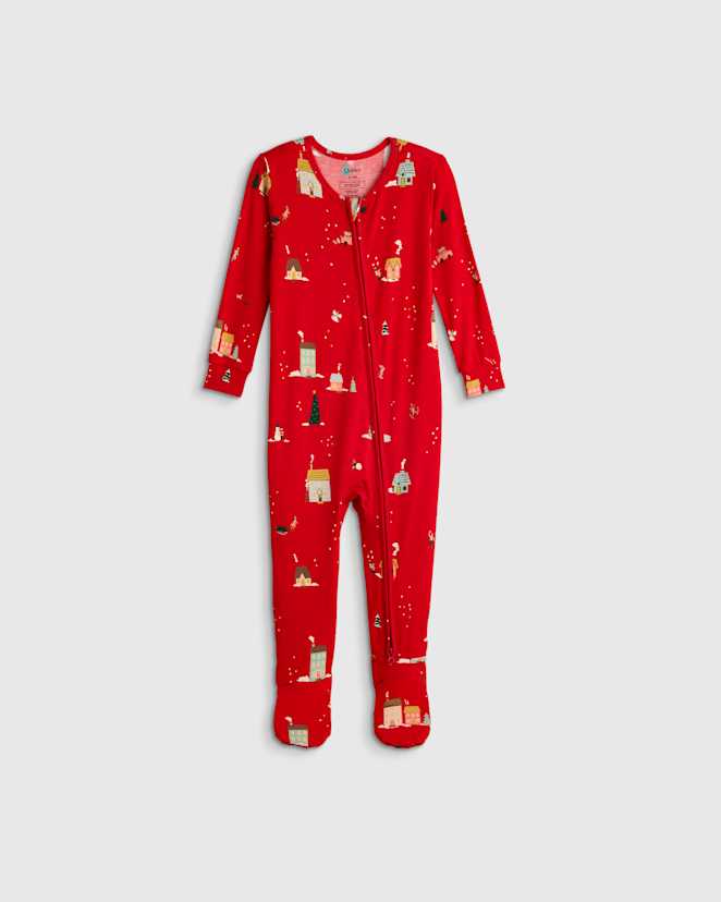 Holiday Scenic Bamboo Footie Pajama