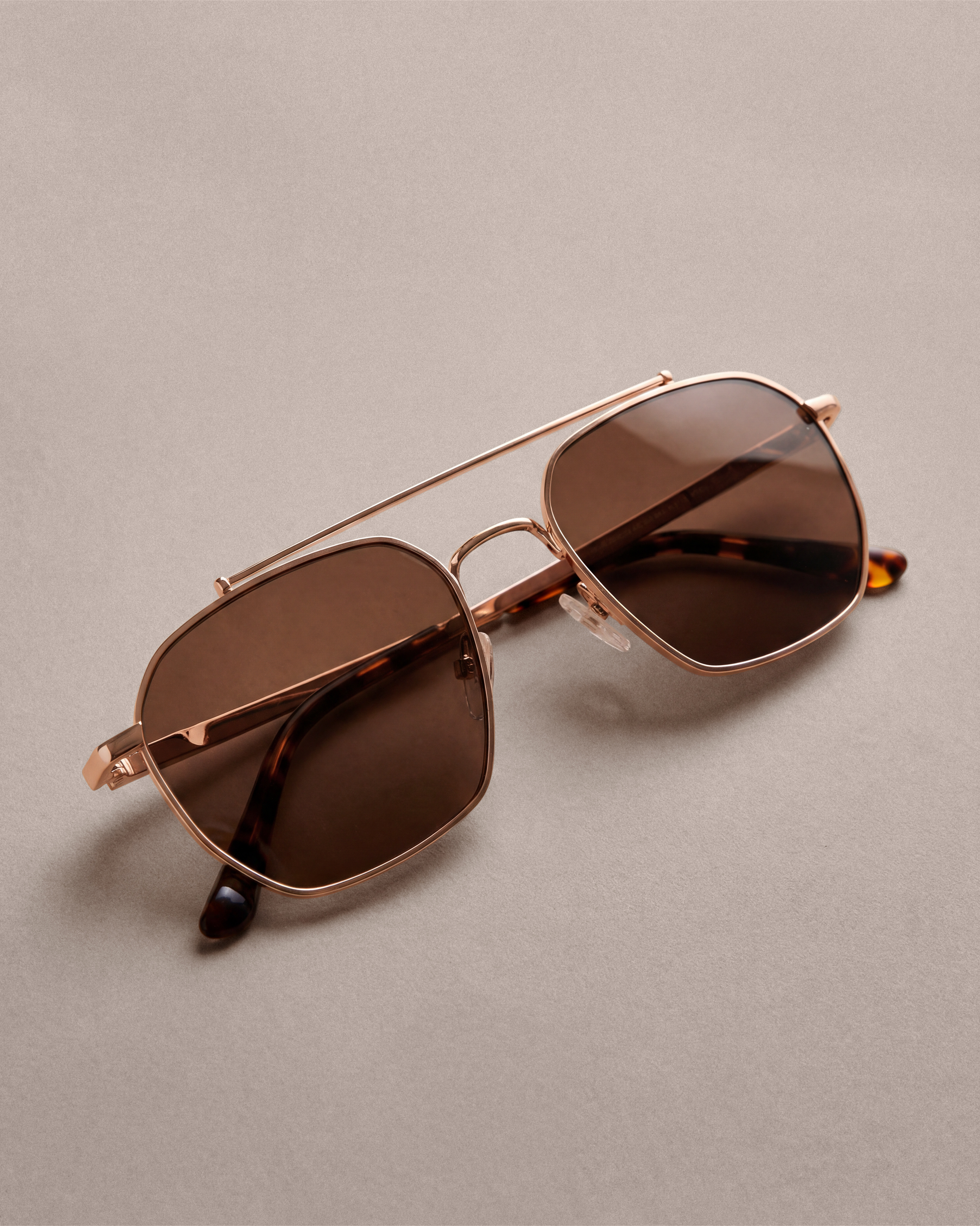 Gold with Brown lens Baja Polarized Stainless Steel Sunglasses