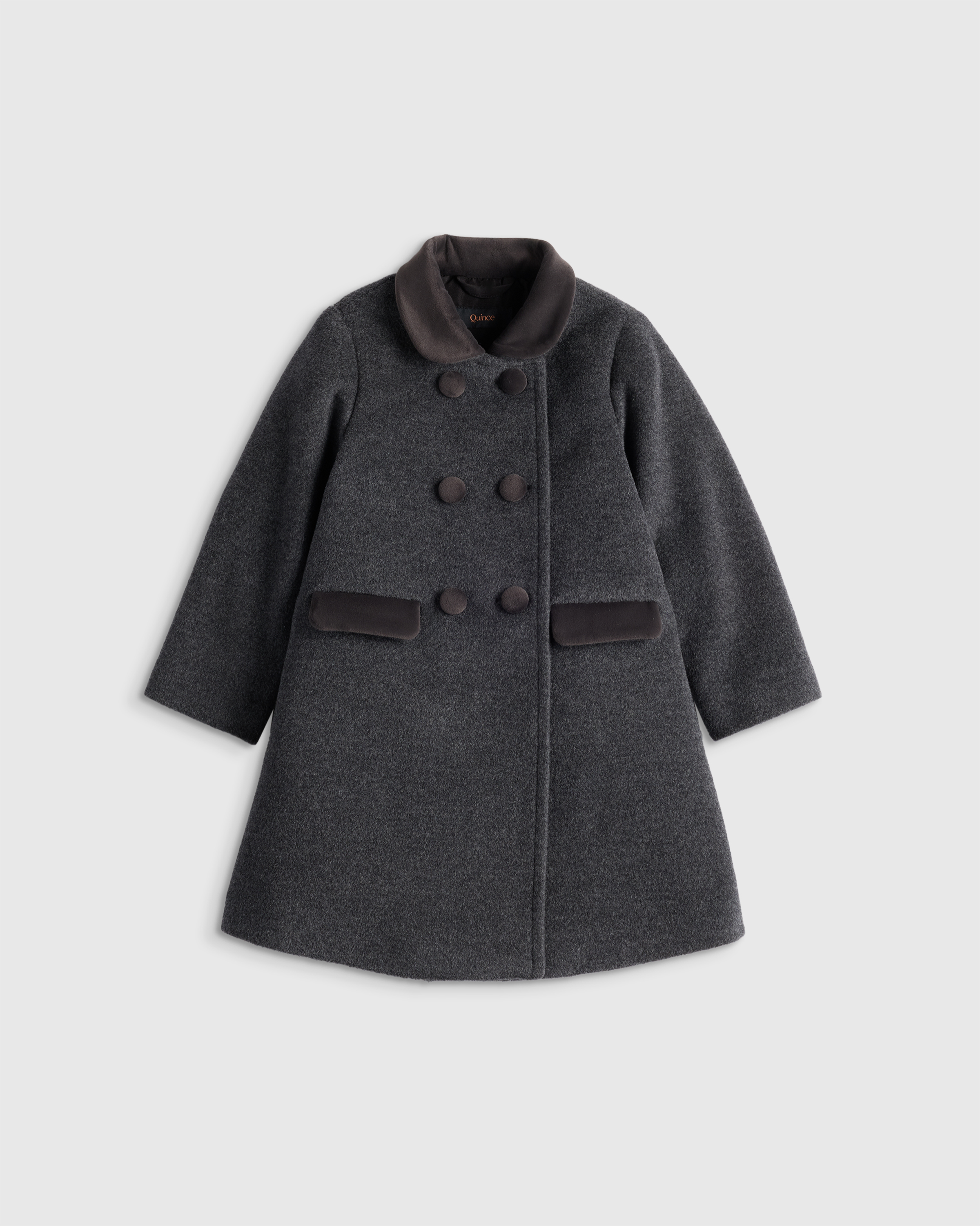 Quince Kids' Girls Wool Cashmere Coat In Animal Print