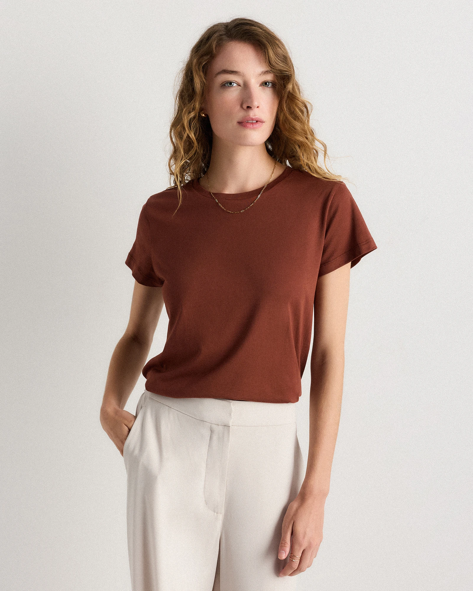 Cotton Modal Crewneck Swing Tee