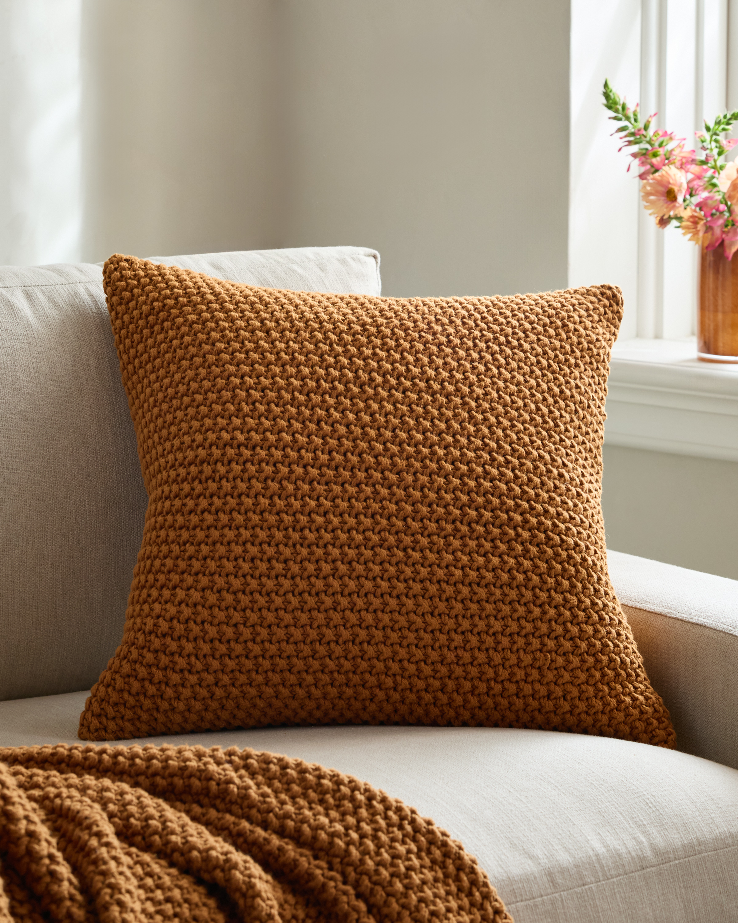 Amber Housse de coussin style pêcheur en coton
