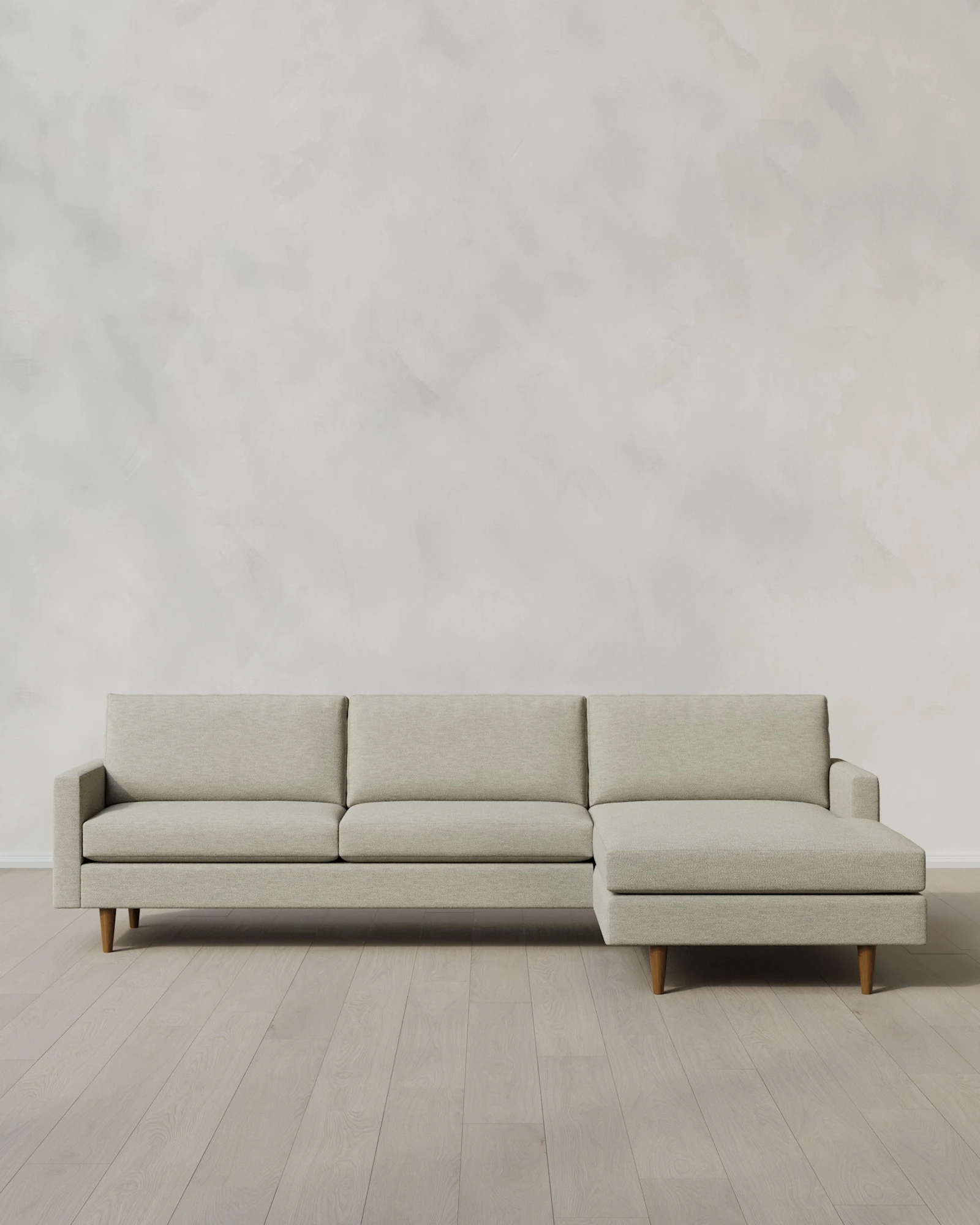 Atlas Midcentury Chaise Sectional in Performance Basketweave