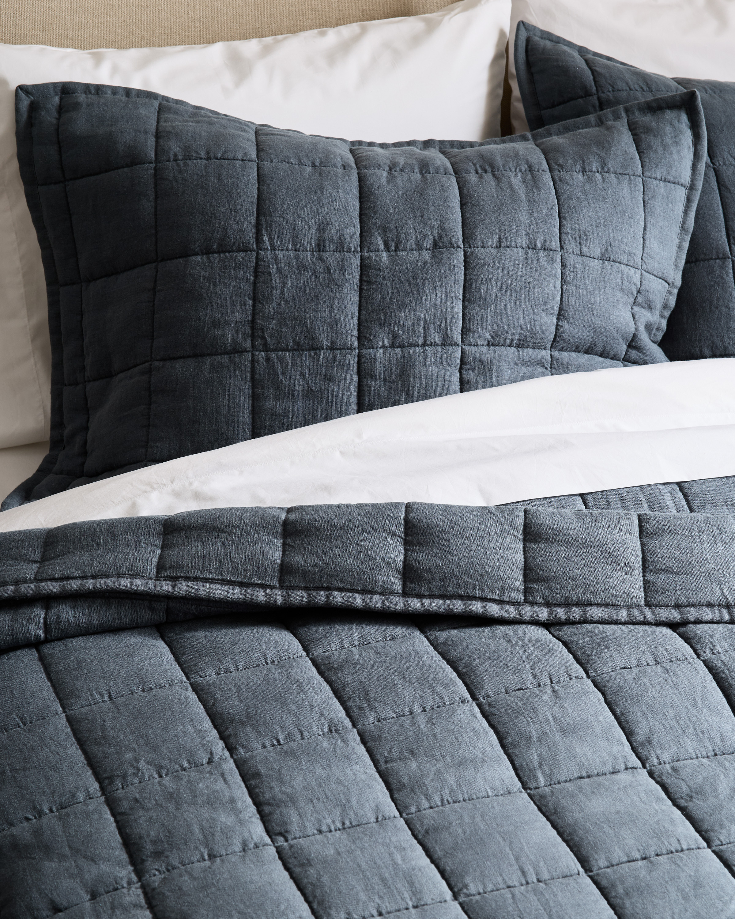 Nightfall European Linen Box Quilted Sham Set