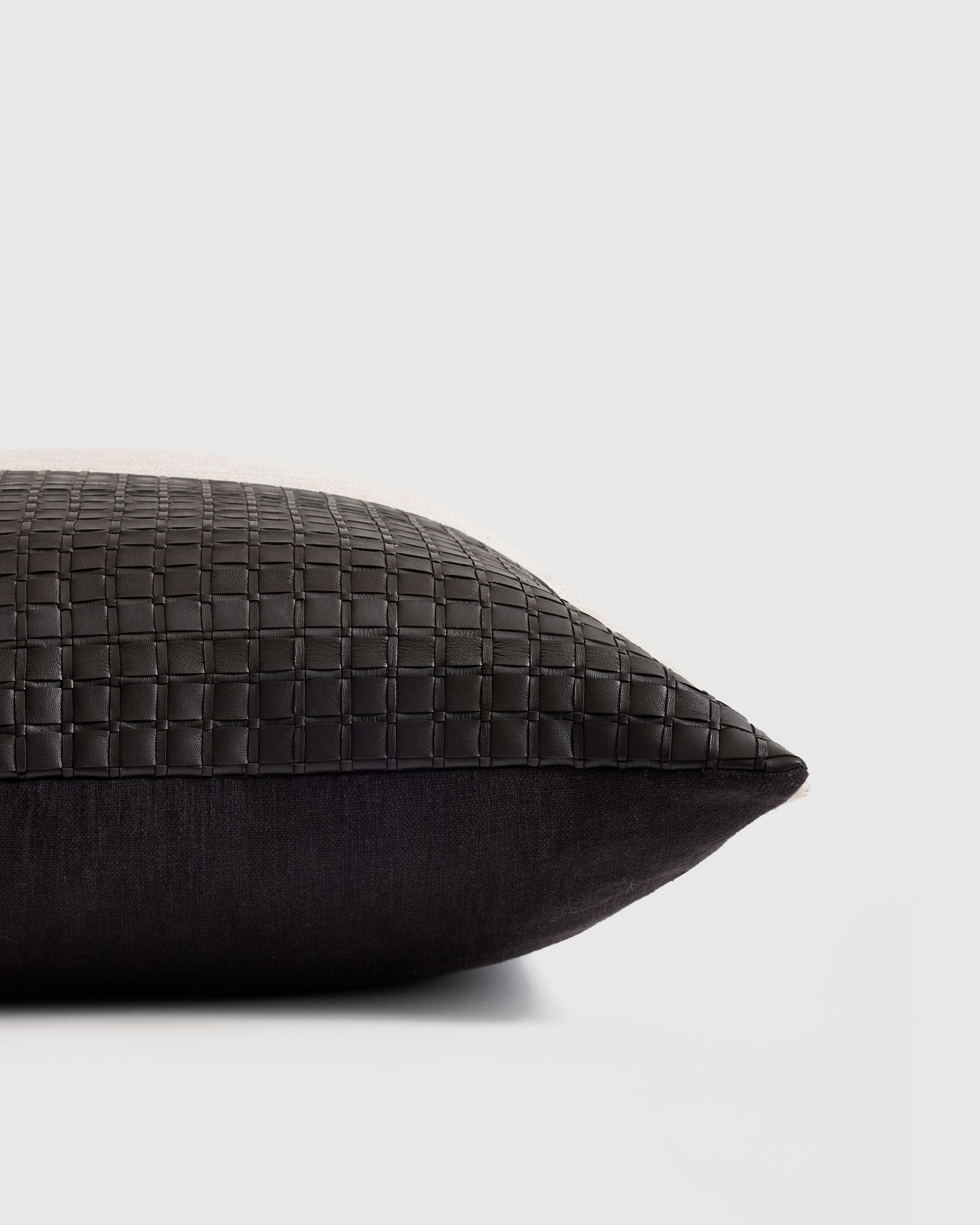 Leather Basketweave Pillow Cover (Set of 2) - Thumbnail 2