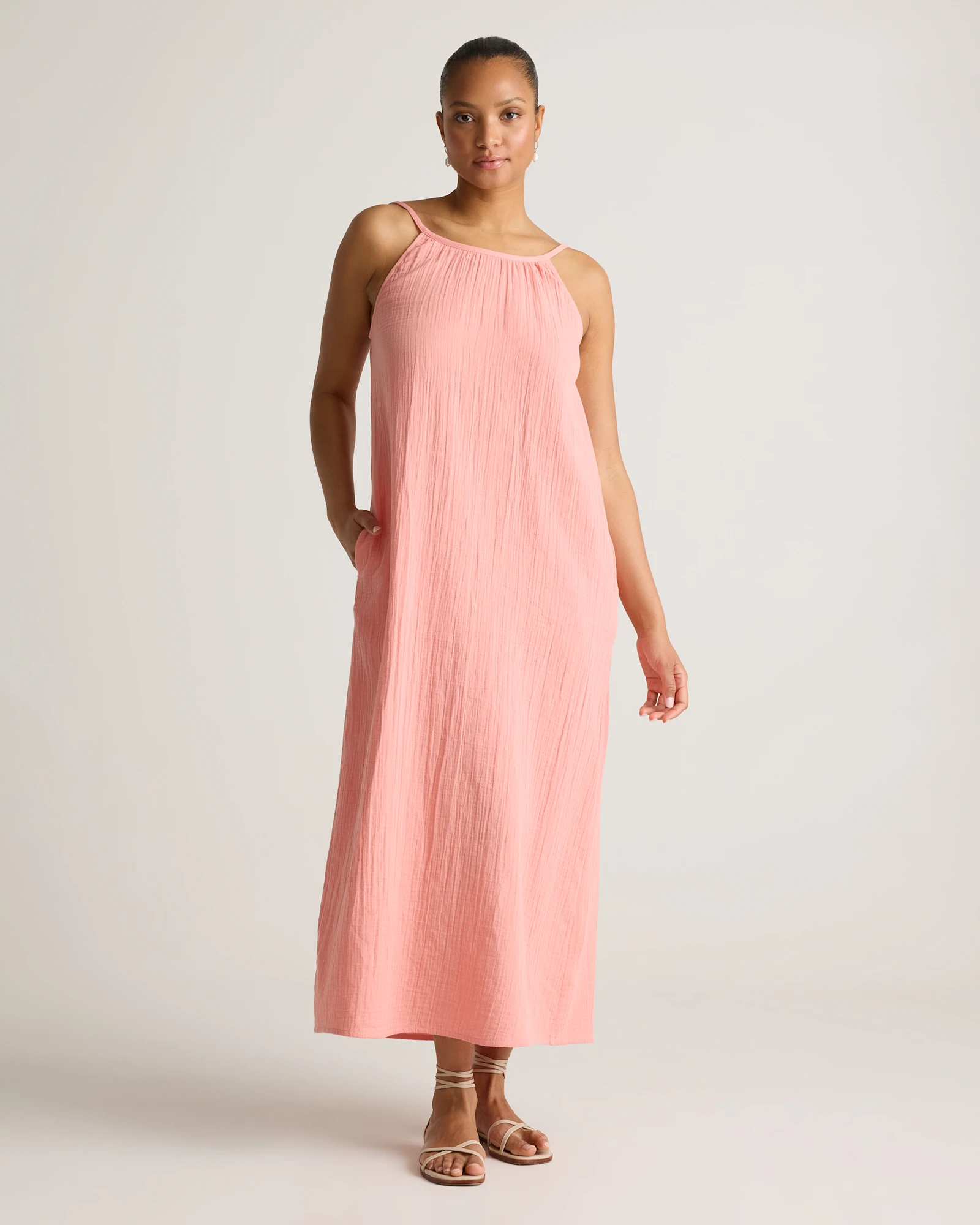 100% Organic Cotton Gauze Sleeveless Maxi Dress