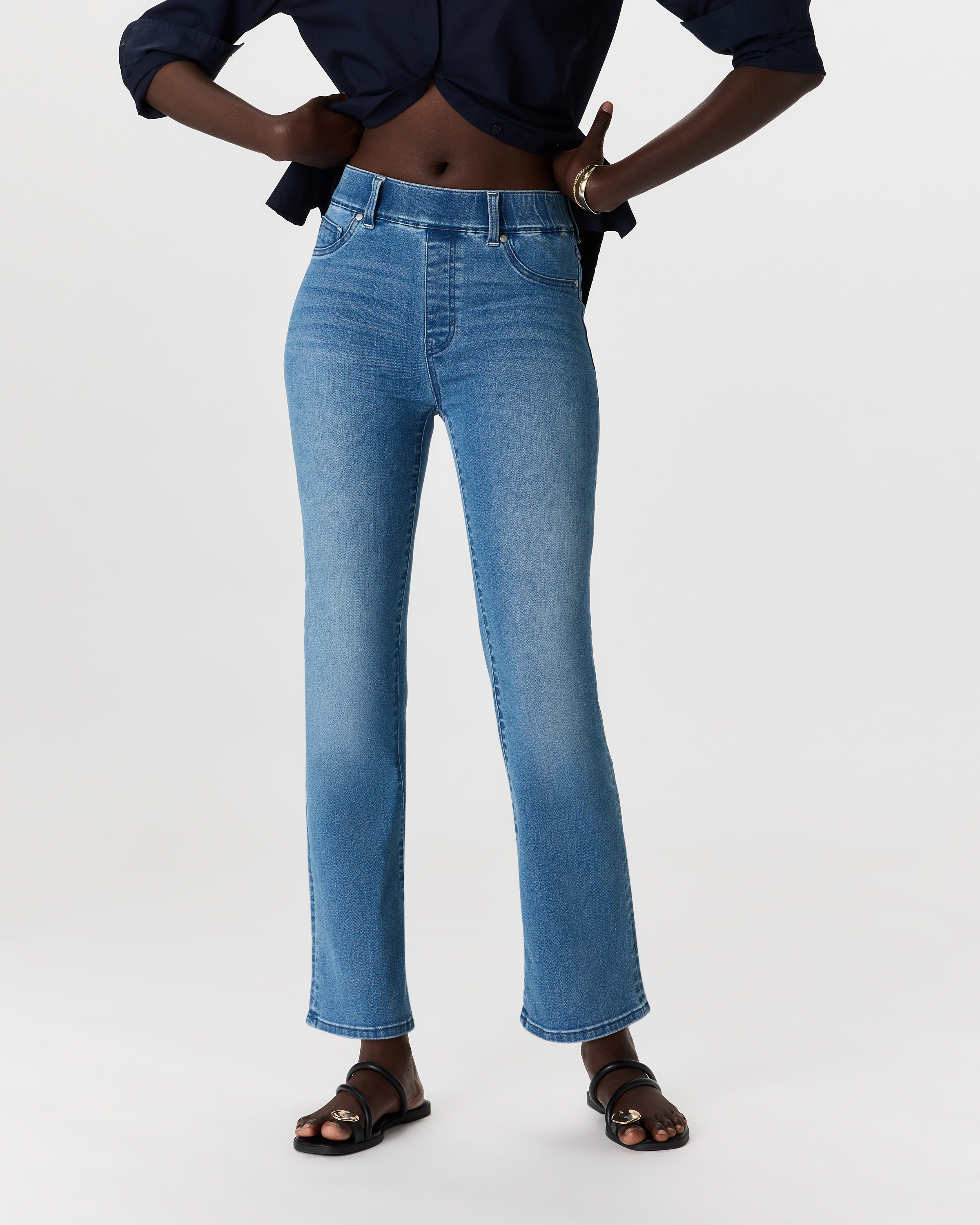 Laguna Blue Nina Stretch Pull-On Kick Flare Jeans