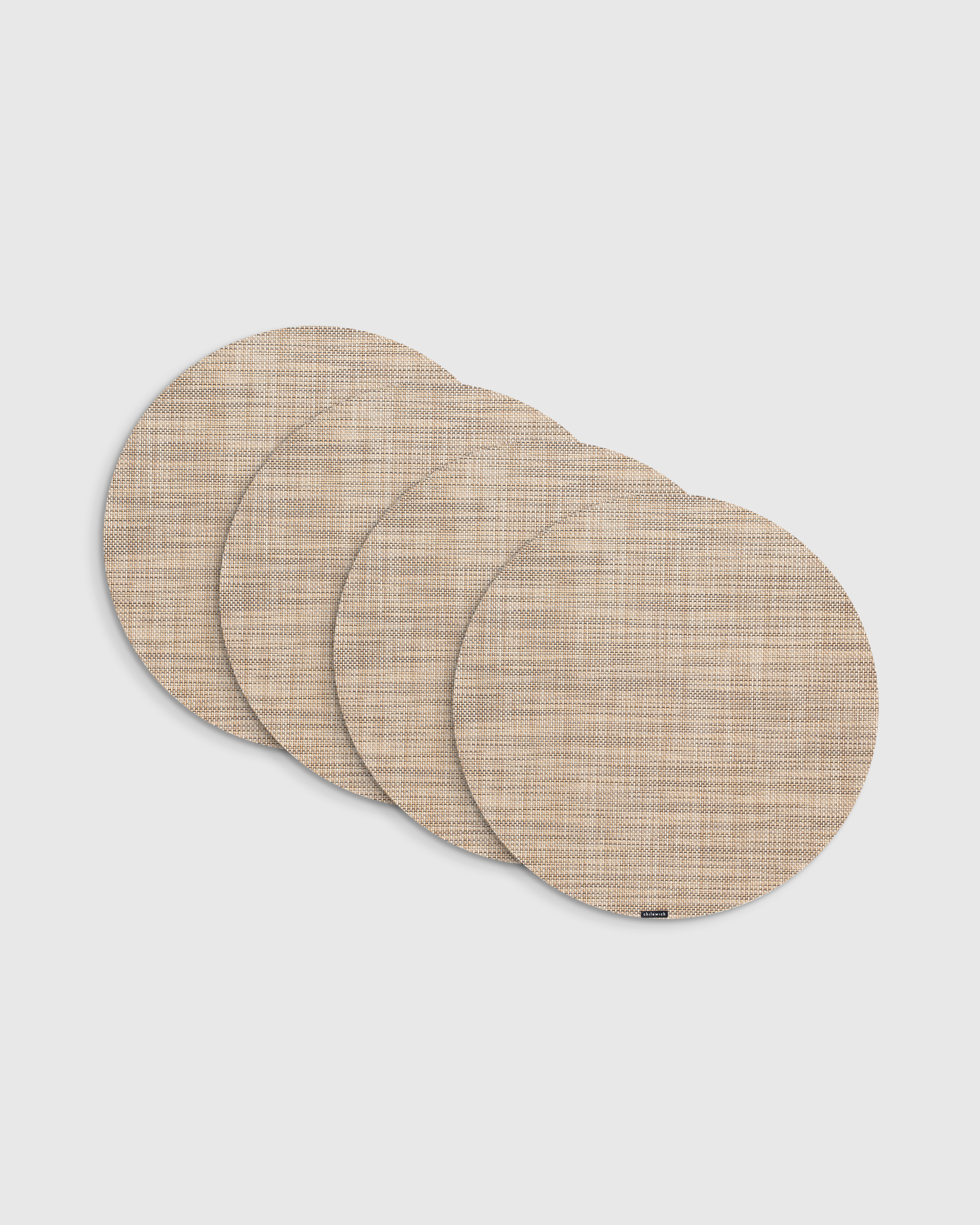 Linen Mini Basketweave Easy-Care Round Placemat, Set of 4 by Chilewich