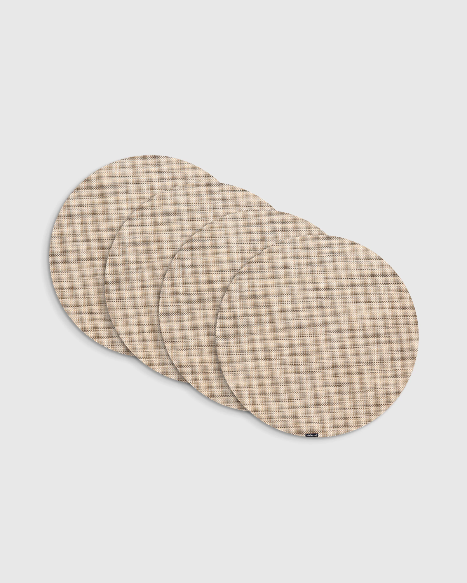 Chilewich Easy-Care Mini Basketweave Round Placemat, Set of 4