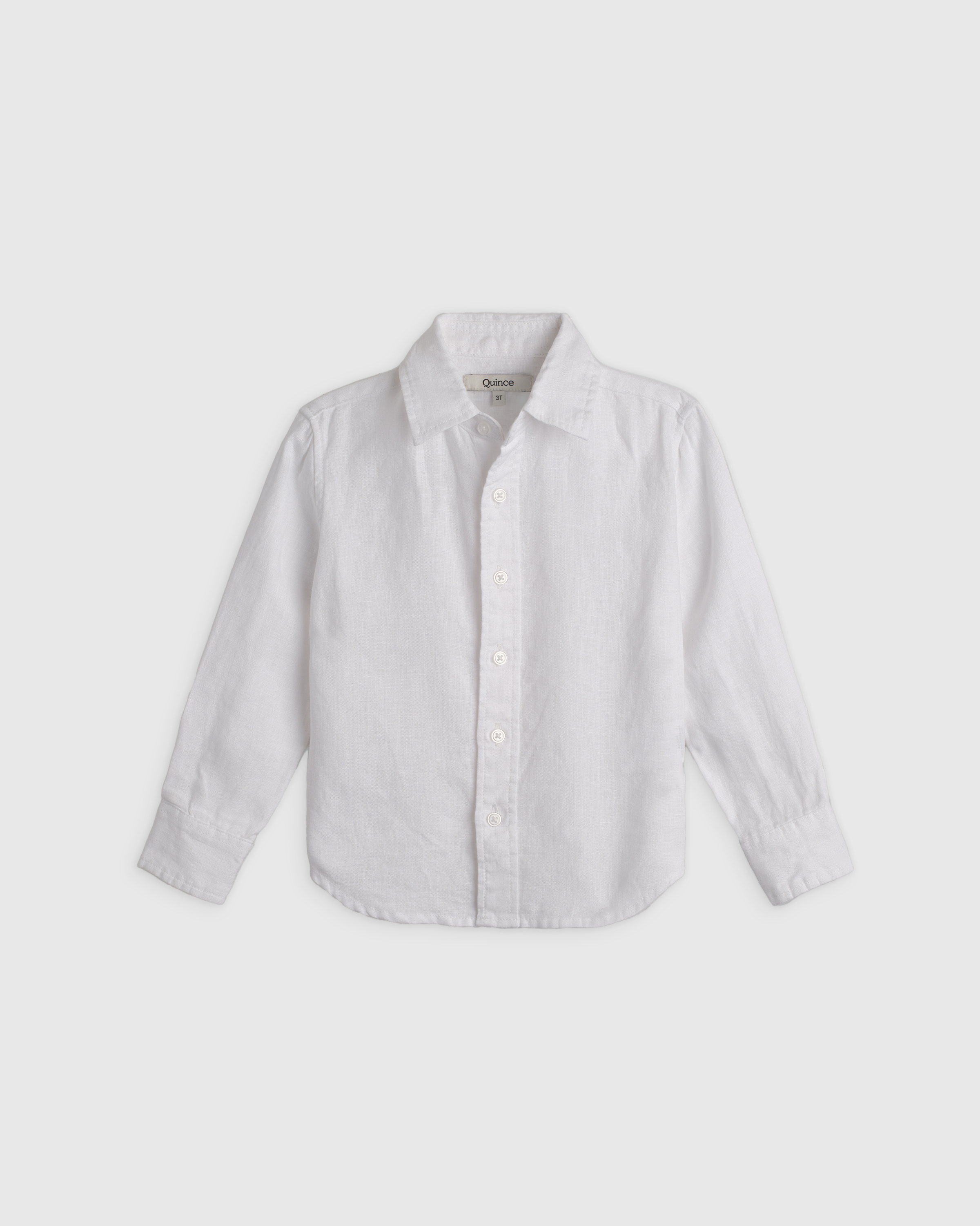 White 100% European Linen Long Sleeve Shirt