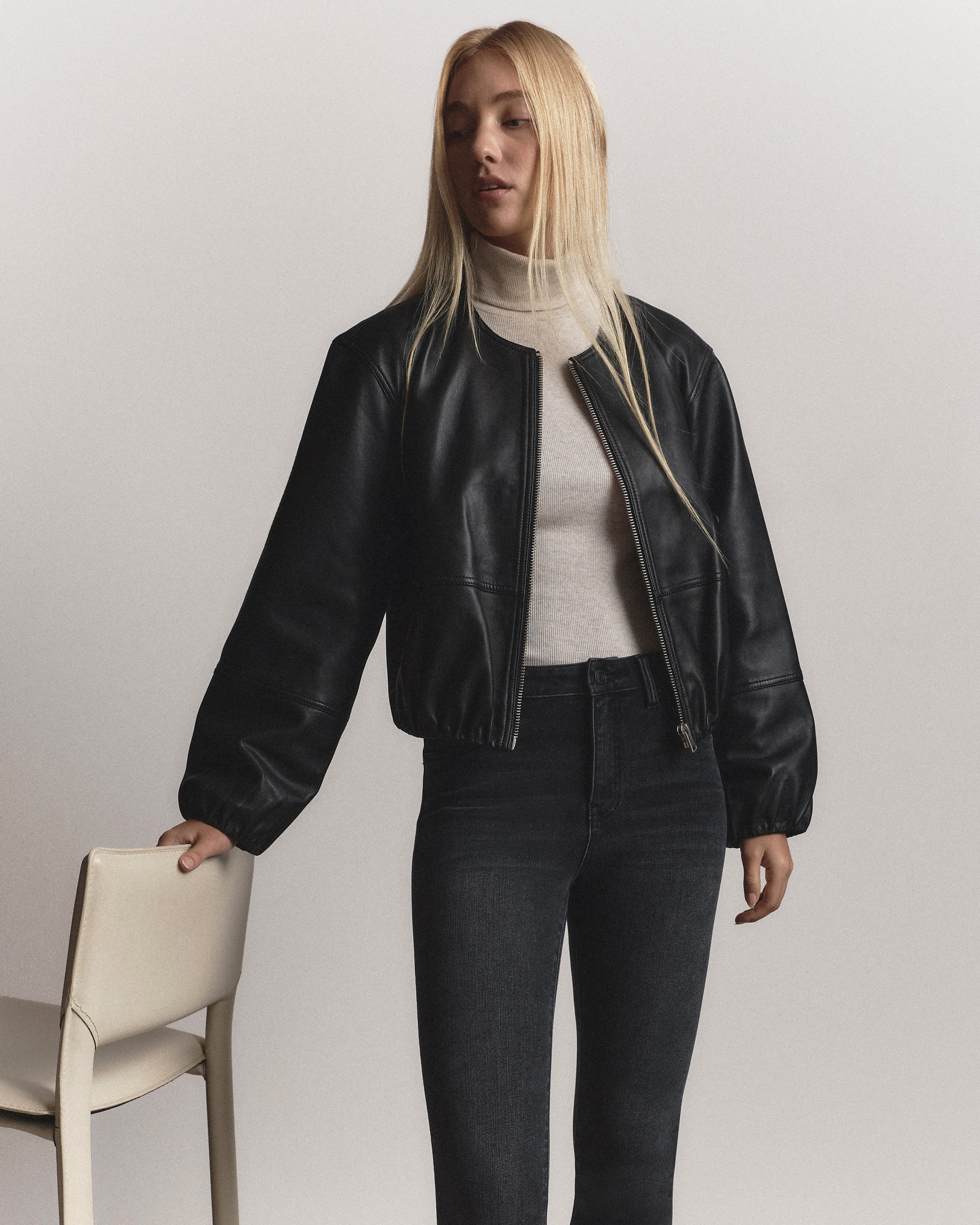 Organic Cotton Micro-Rib Turtleneck