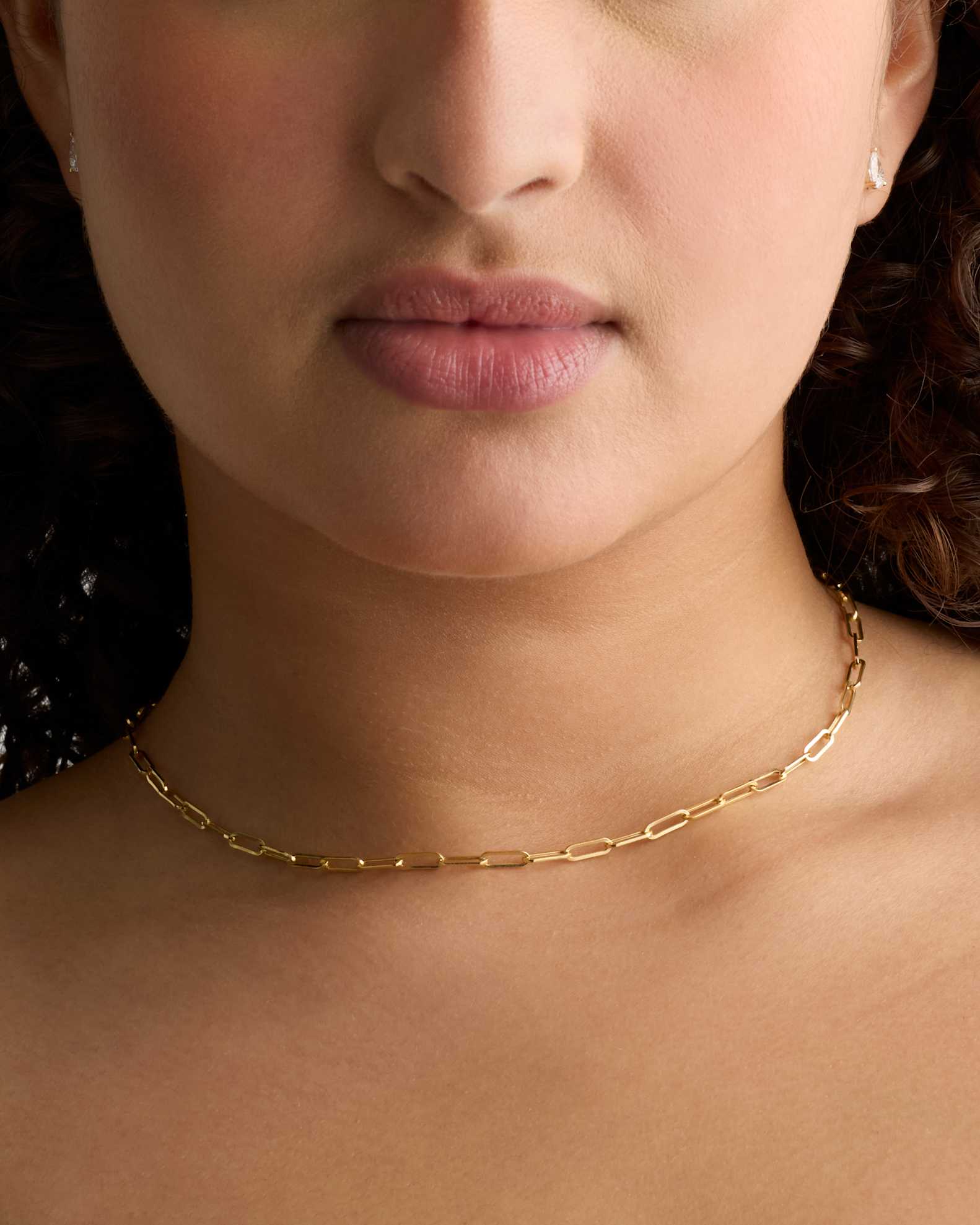 14K Gold Medium Paperclip Chain Necklace