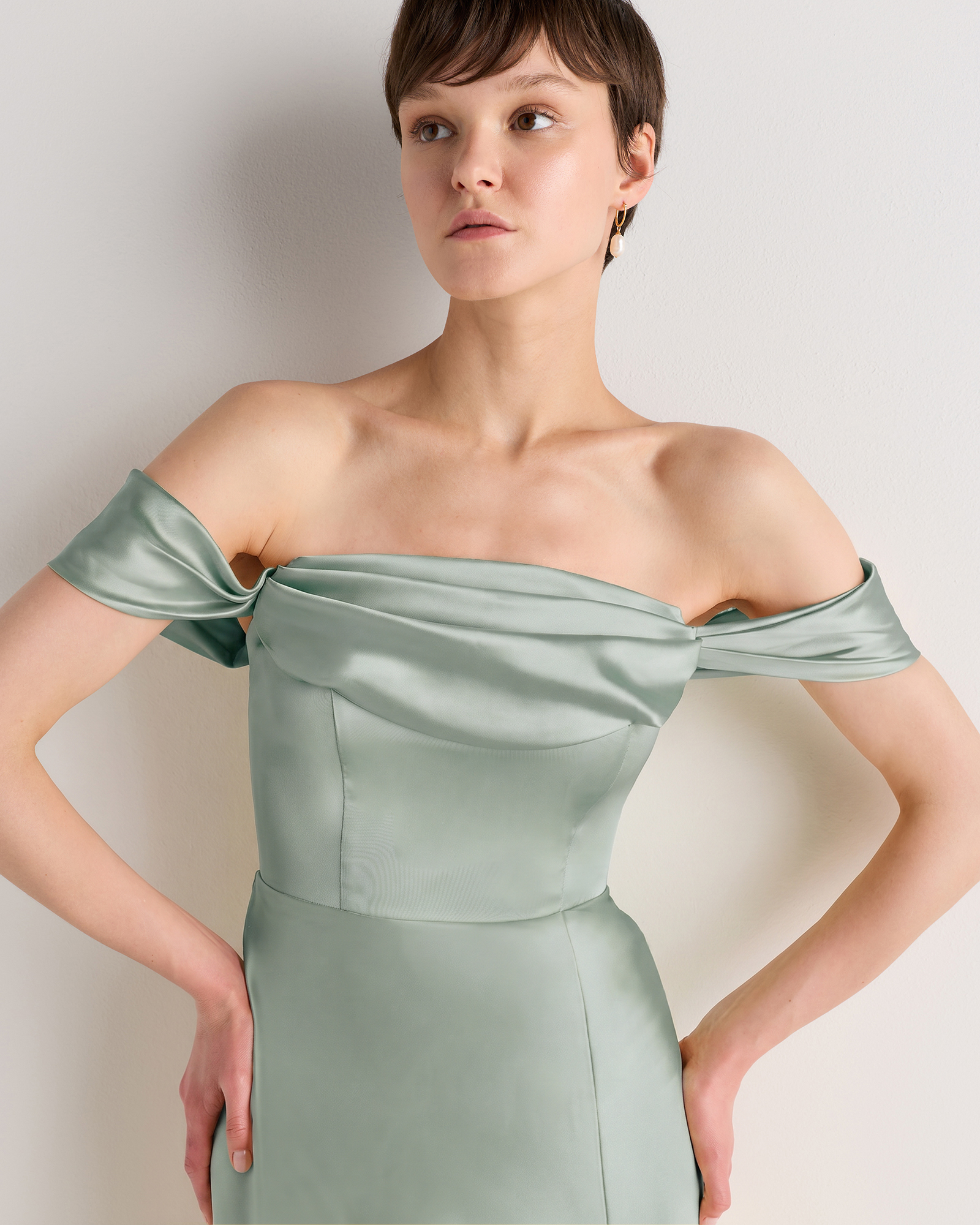 sage green cocktail dress Nox Anabel G785 Short Homecoming Zipper Back Women's Fashion Boutique Sage Green