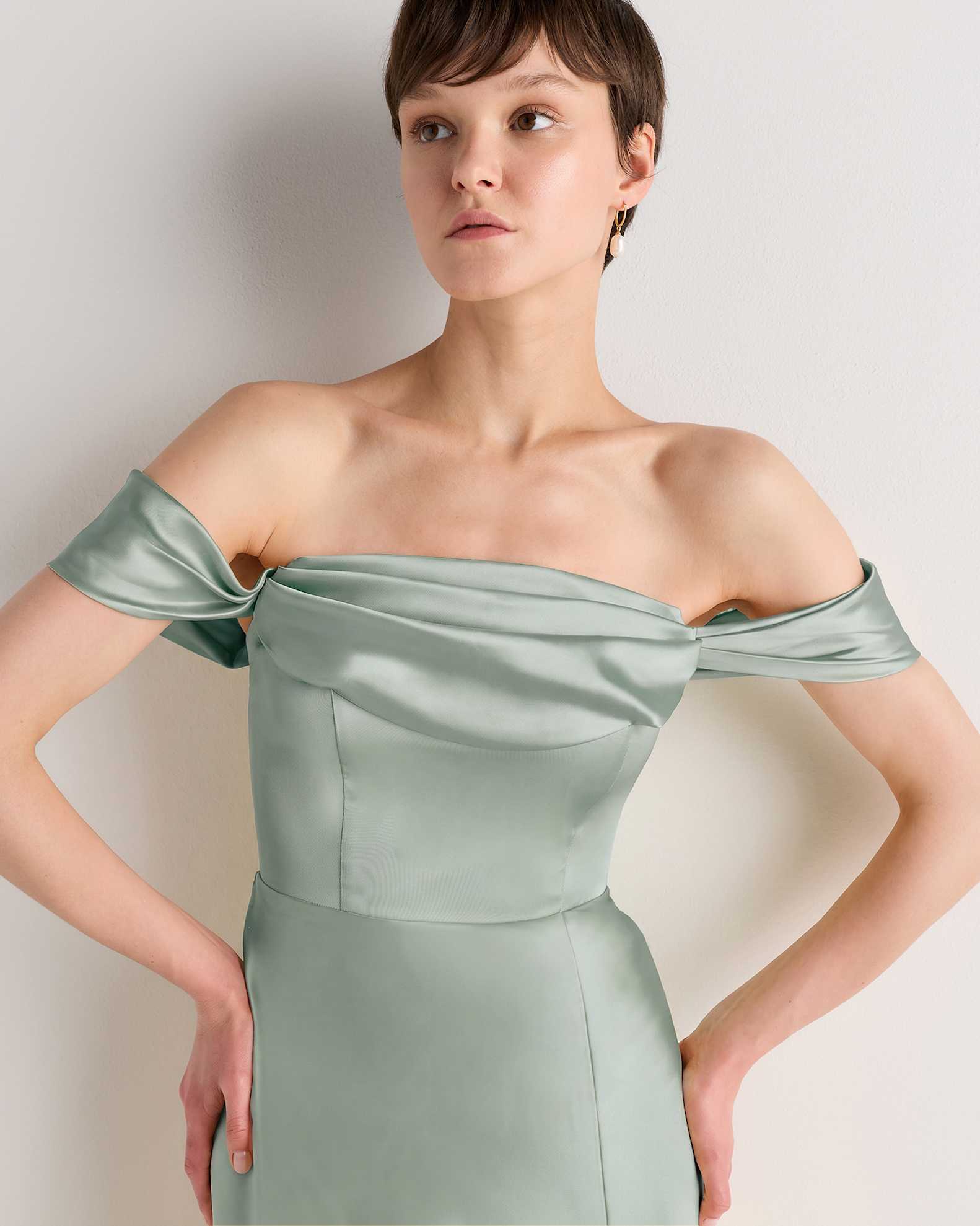 sage green cocktail dress Nox Anabel G785 Short Homecoming Zipper Back Women's Fashion Boutique Sage Green