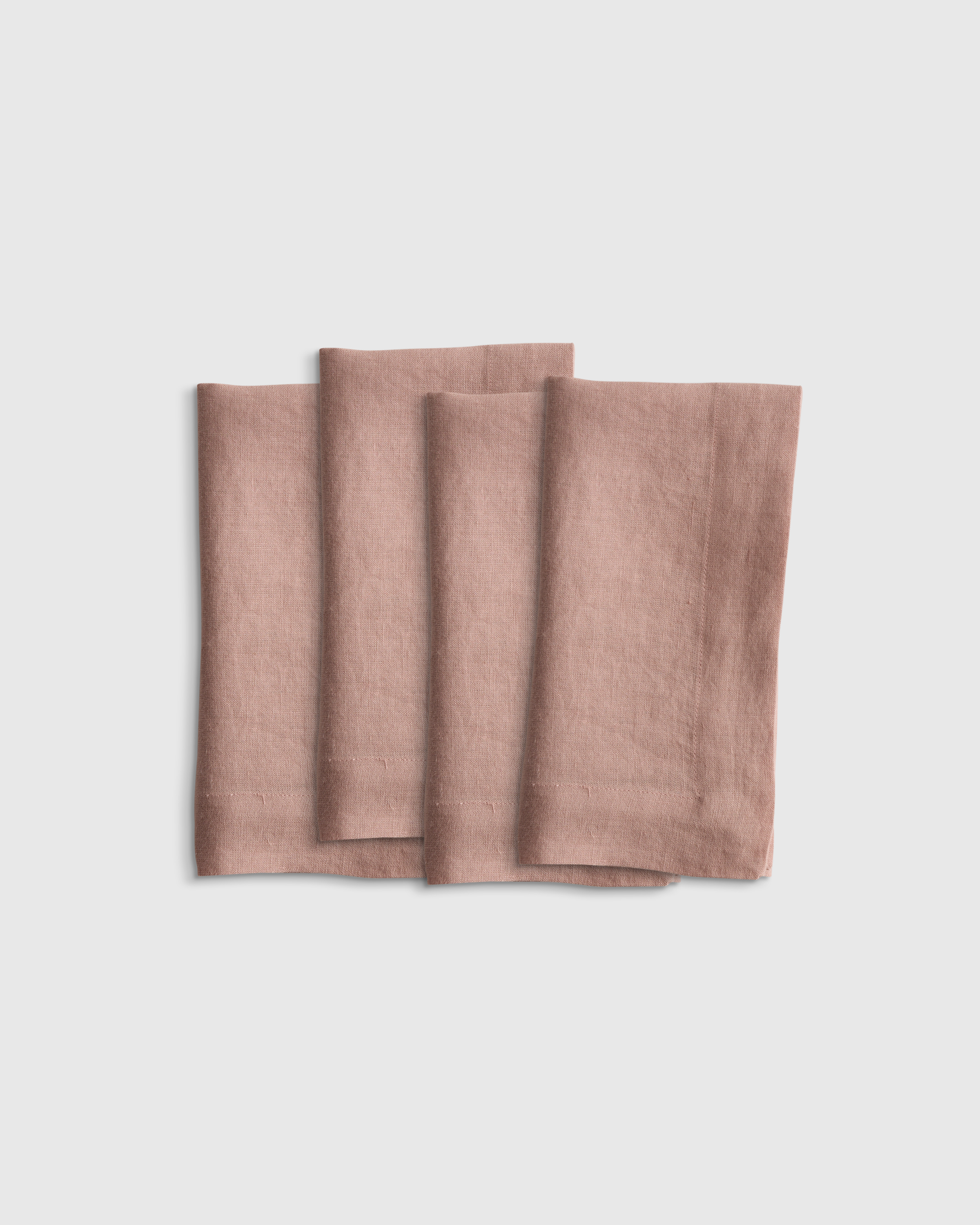 Dusty Mauve European Linen Wide-Hem Napkins (Set of 4)