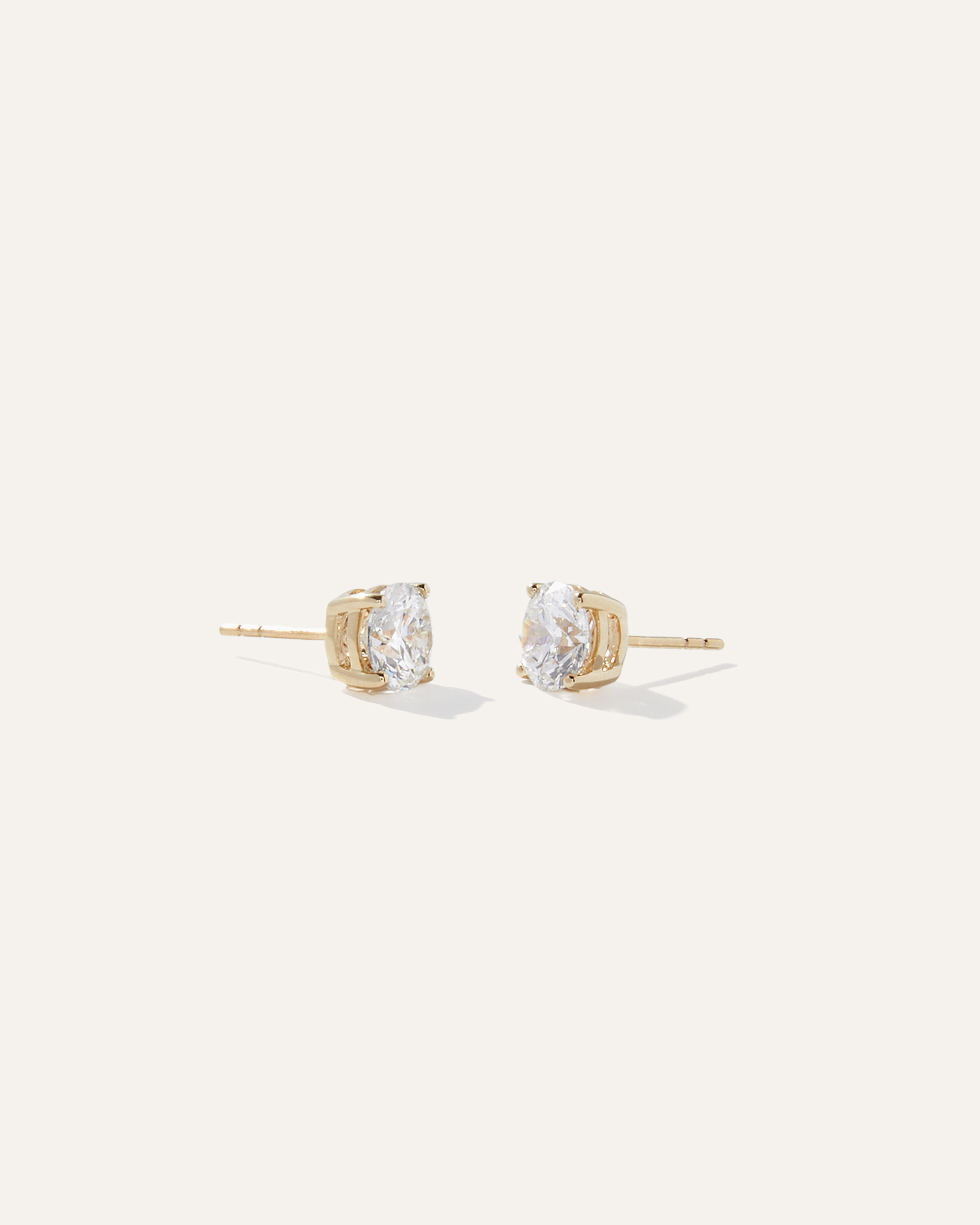 Yellow Gold 14K Gold Lab Grown Diamond Four-Prong Solitaire Studs
