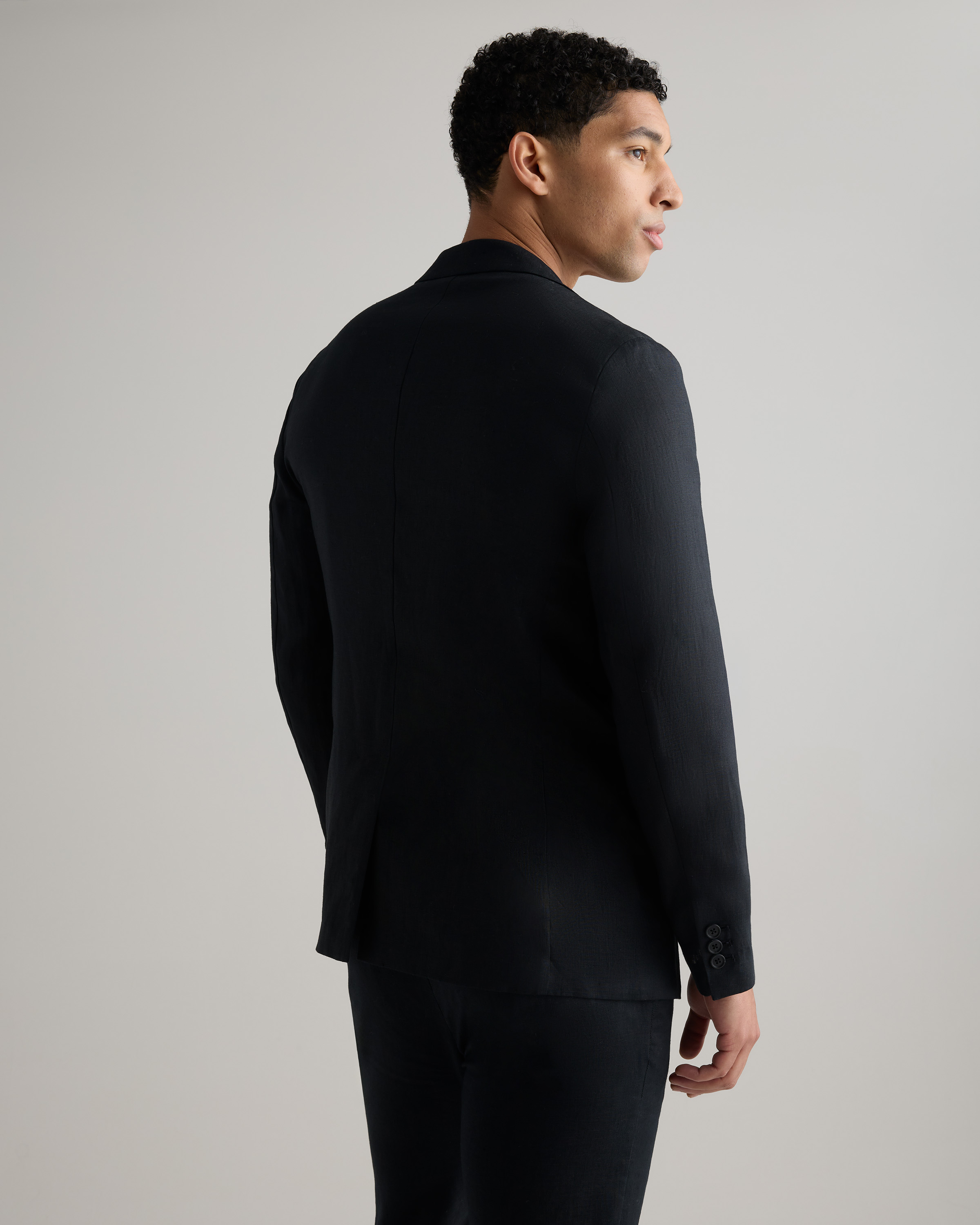 ジャケット・アウター 100/S LINEN TAILORED JACKET(BLACK) 1 Men's 100% European Linen Blazer in Black