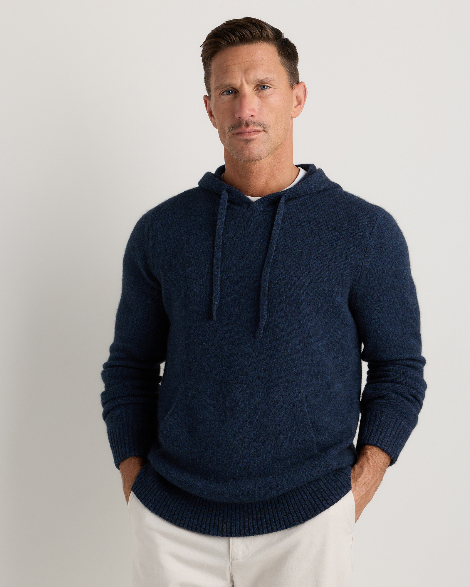 Starry Night Navy 100% Yak Wool Pullover Hoodie