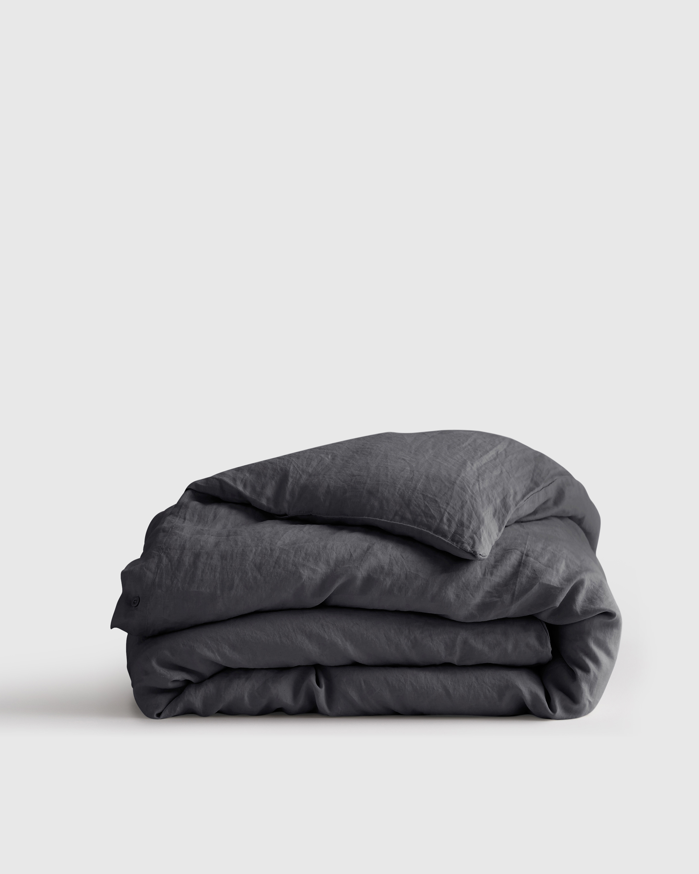 Charcoal European Linen Duvet Cover