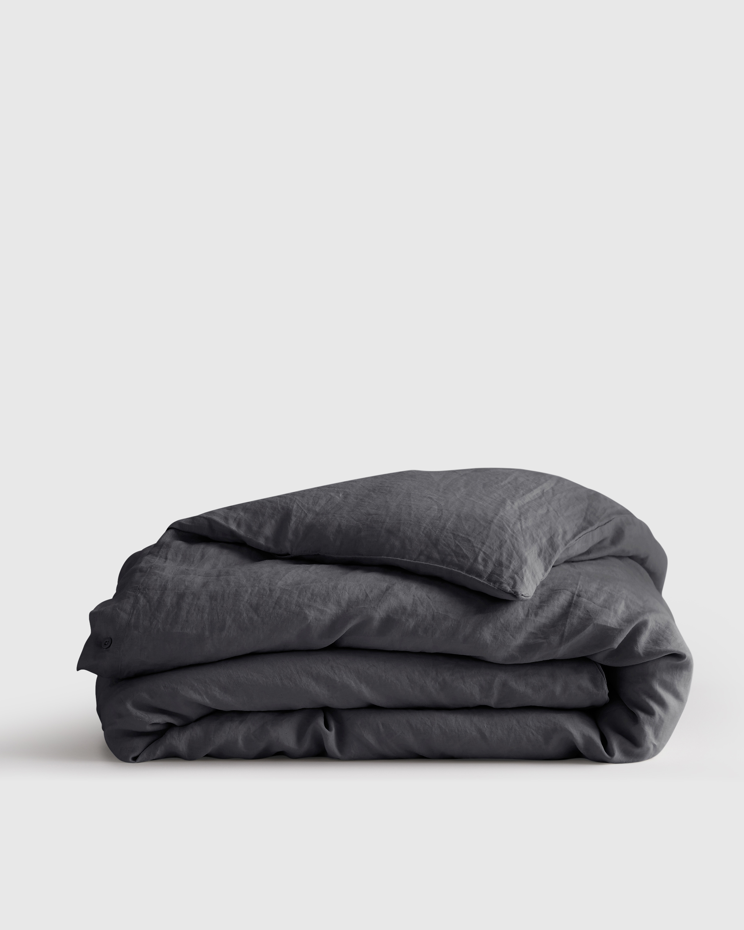 Charcoal European Linen Duvet Cover