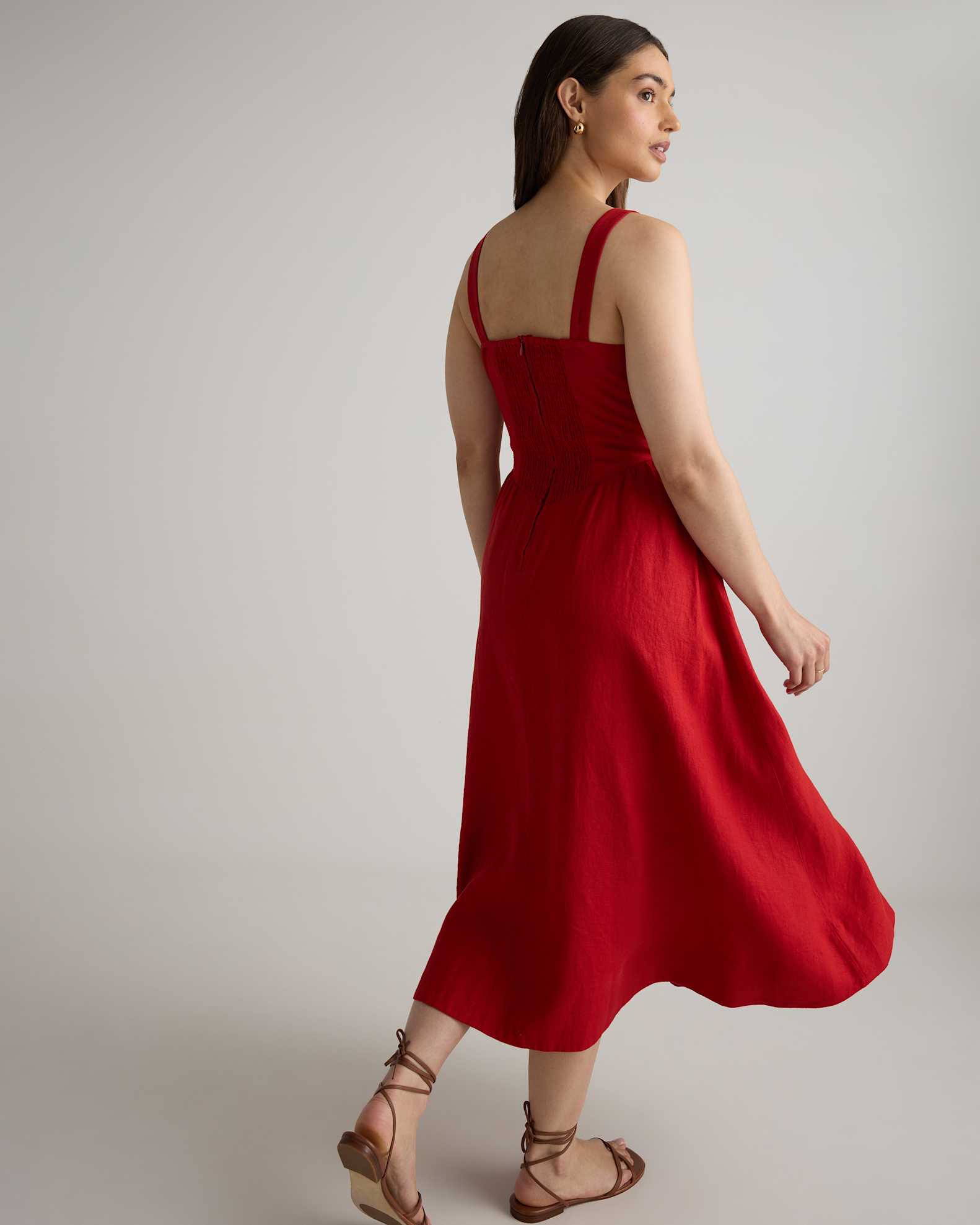 100% European Linen Corset Midi Dress in Chile 100% European Linen Corset Midi Dress in Chile