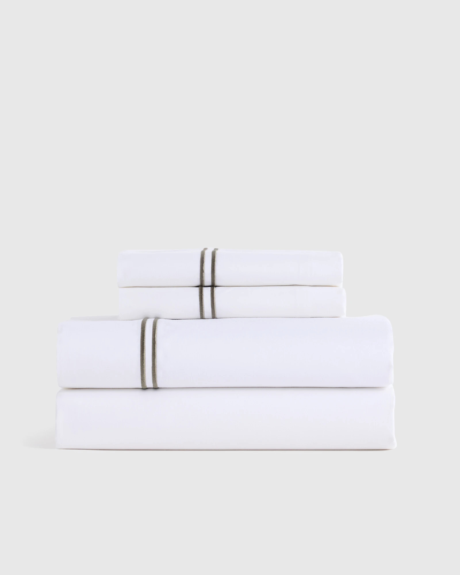 Organic Crisp Percale Embellished Sheet Set