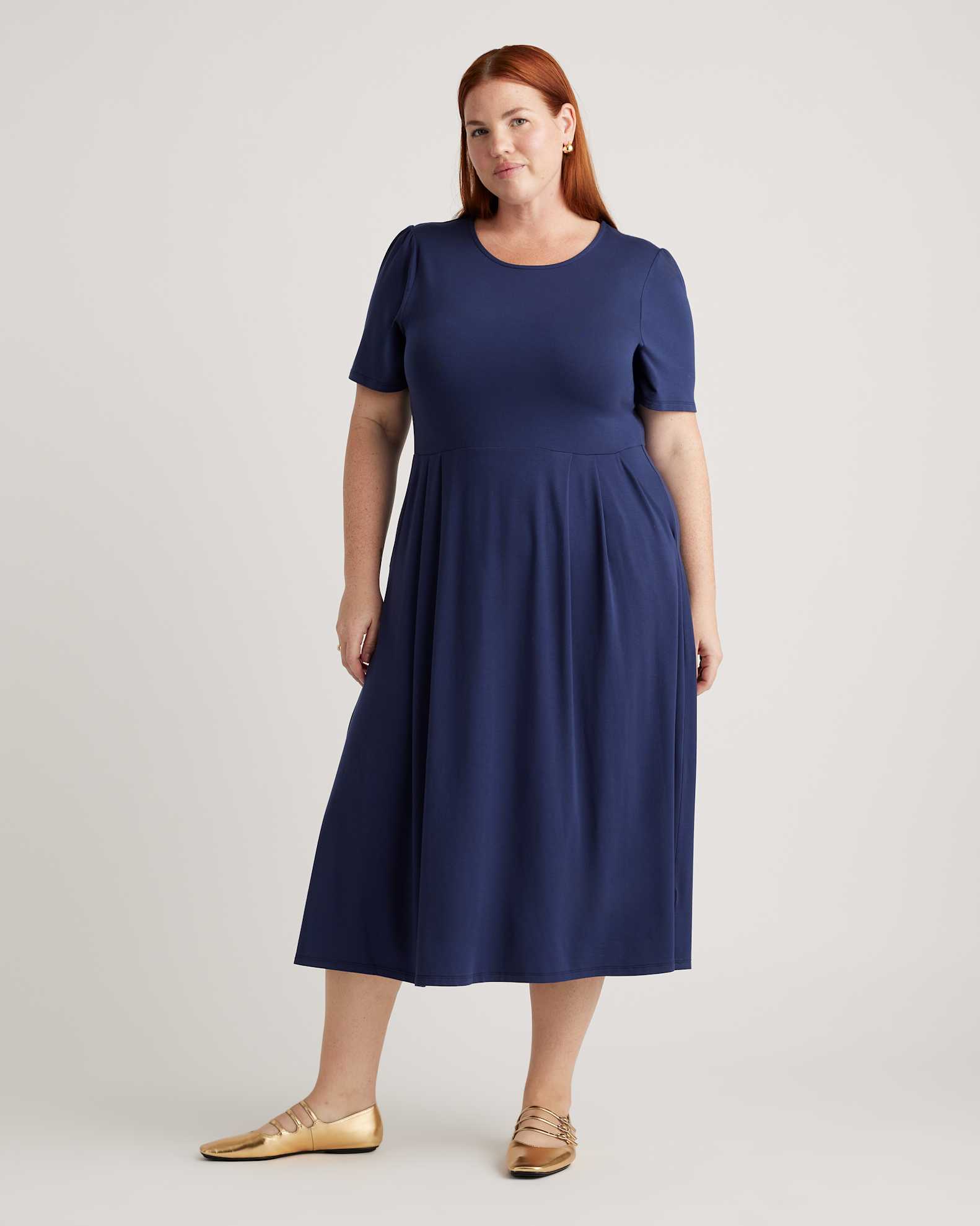 Tencel Jersey Short Sleeve Midi Dress Tencel Jersey Short Sleeve Midi Dress