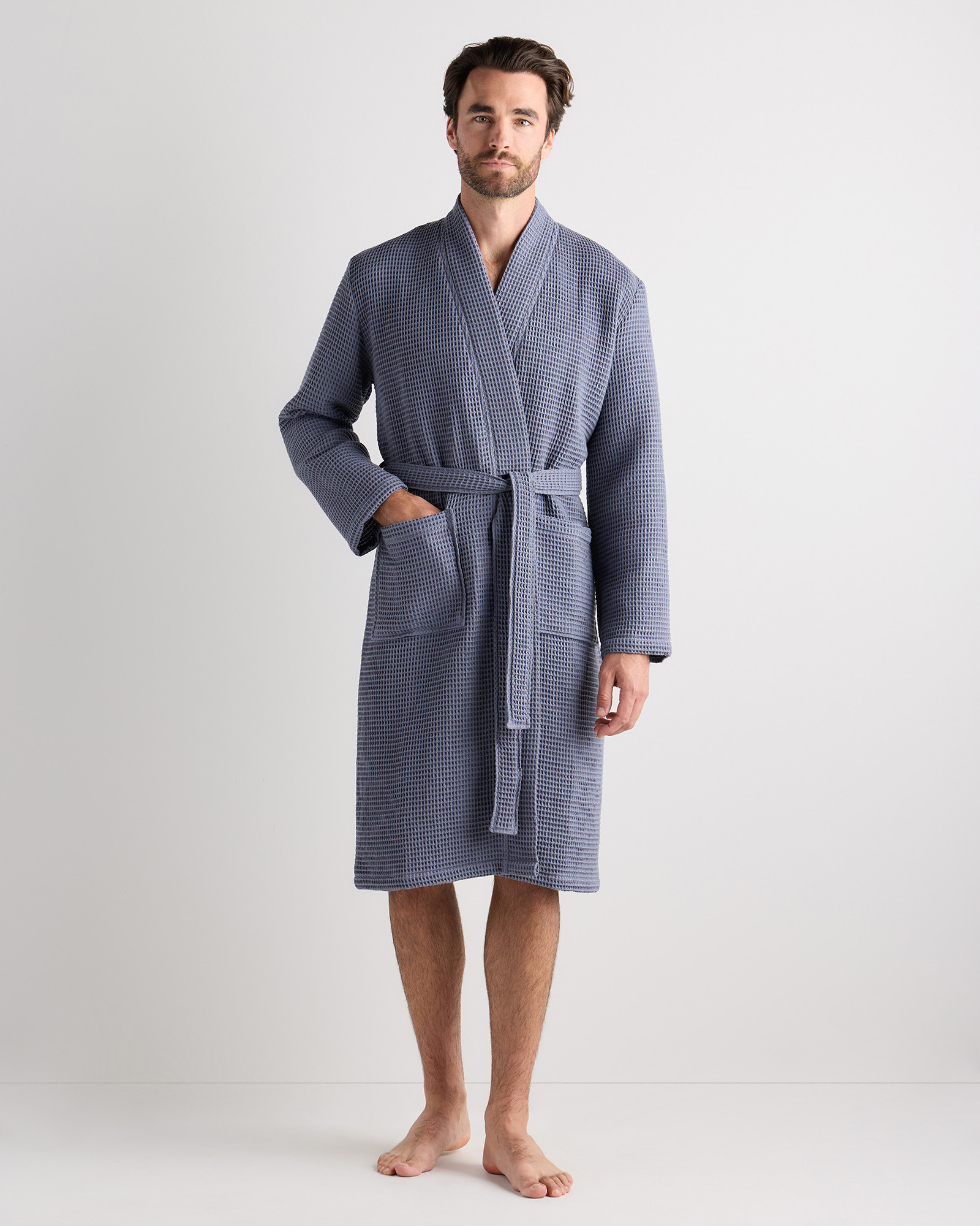 Twilight Blue Organic Turkish Waffle Robe