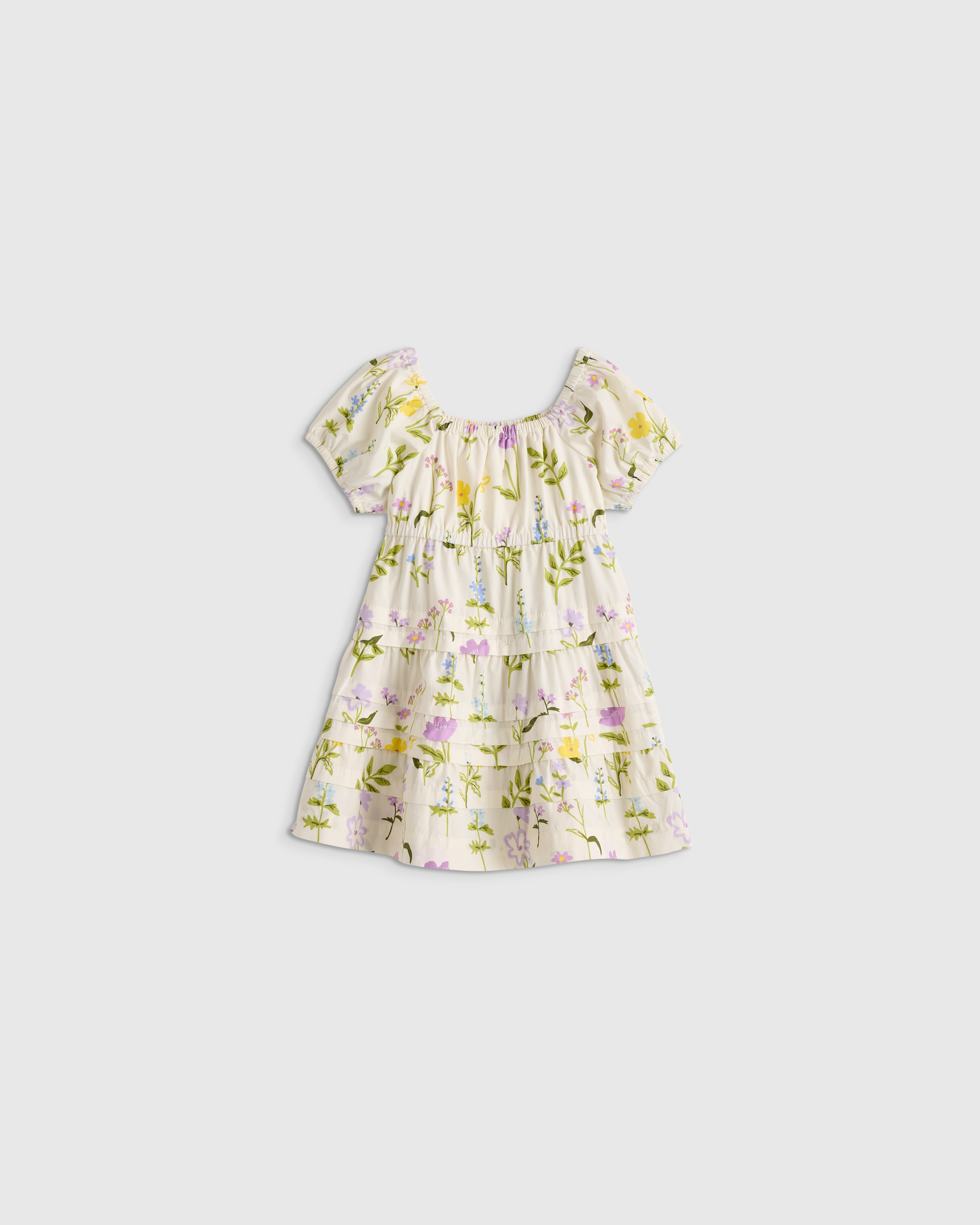Wildflower Botanical 100% Organic Cotton Poplin Tiered Dress