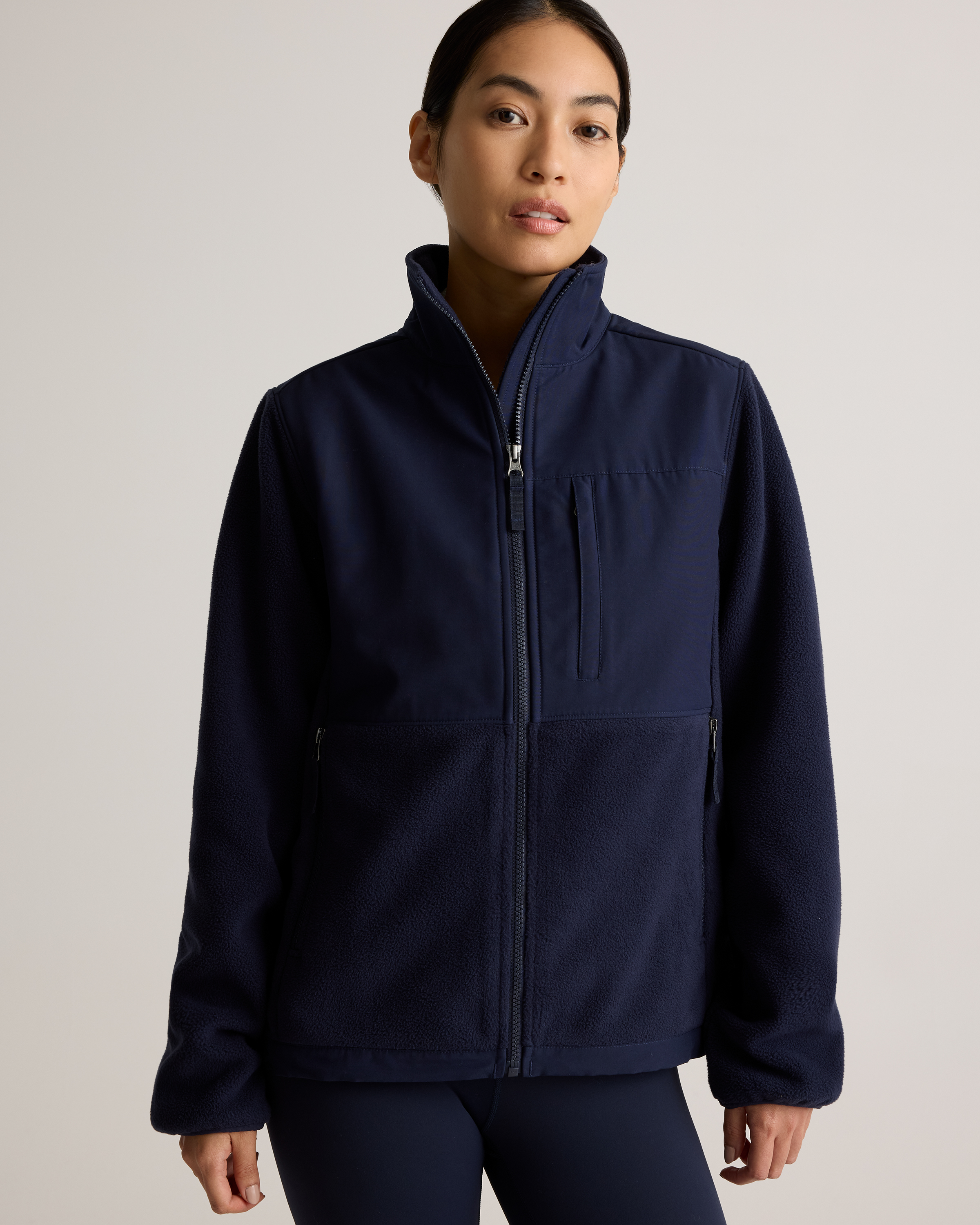 Polar Fleece Full-Zip Jacket in Deep Navy