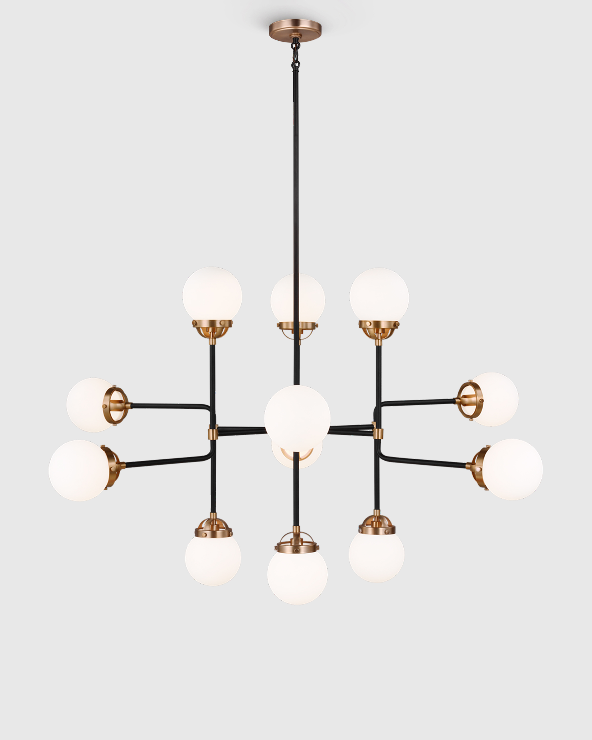 Black Multi Globe Steel Chandelier
