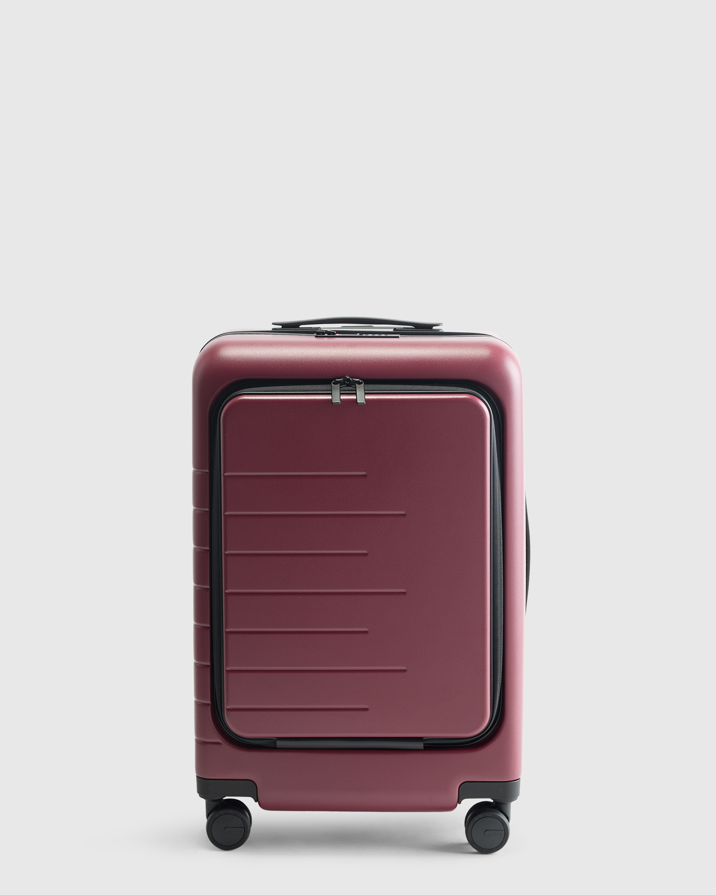 Quince Front Pocket Carry-on Suitcase In Burgundy