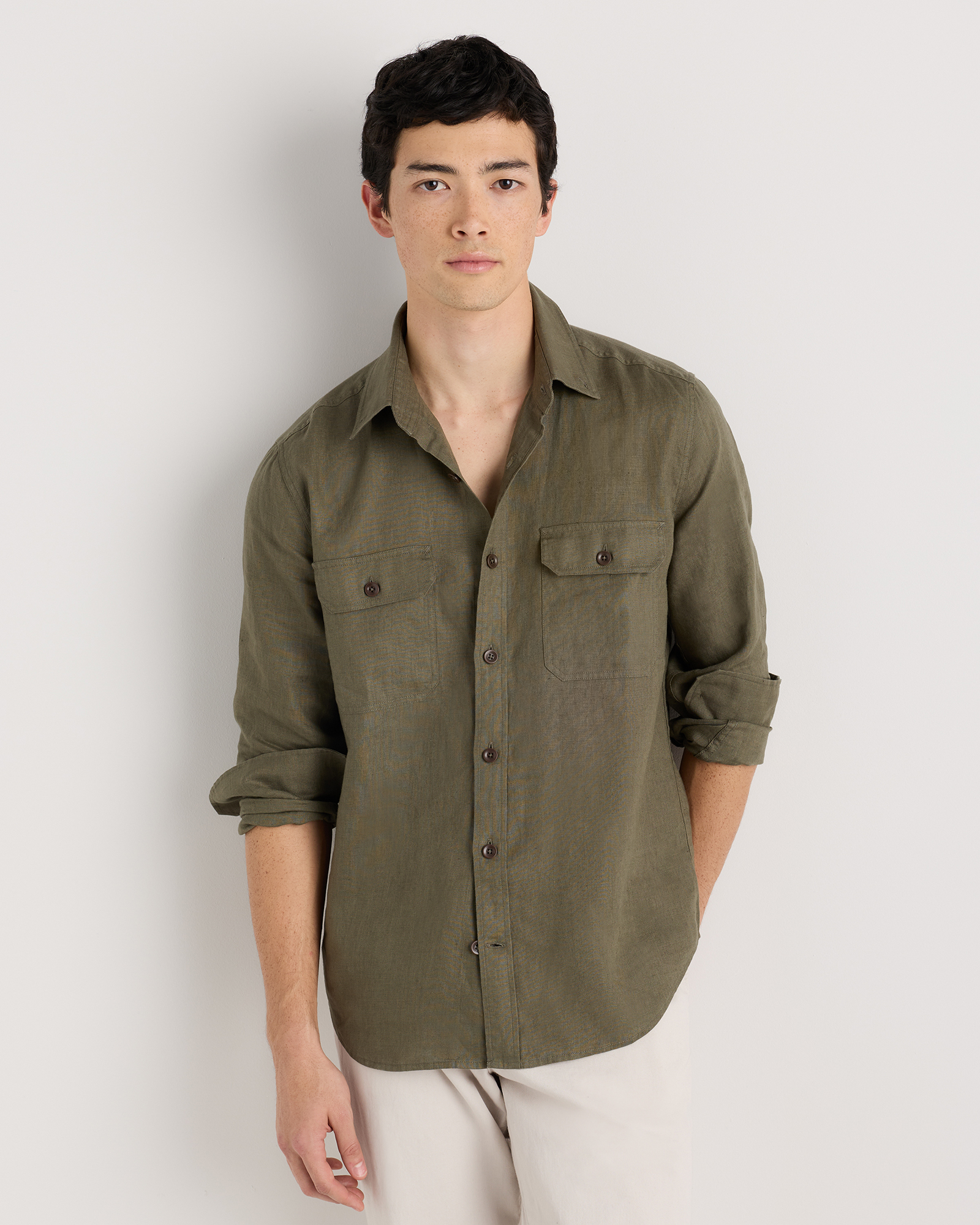 Quince Men's 100% European Linen Utility Shirt